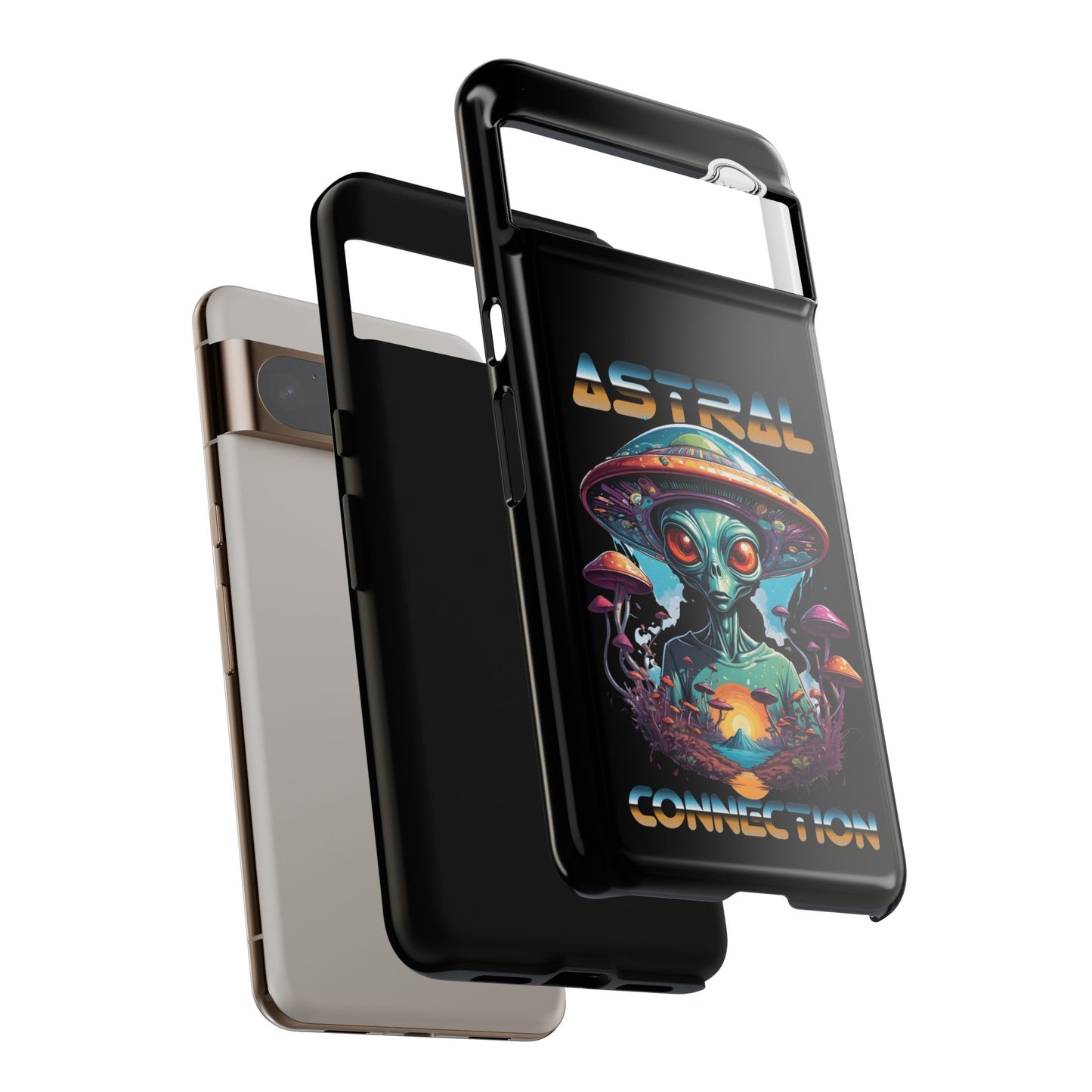 Astral Connection Phone Case - Cosmic Alien Design, Durable Tough Cases for Sci-Fi Lovers