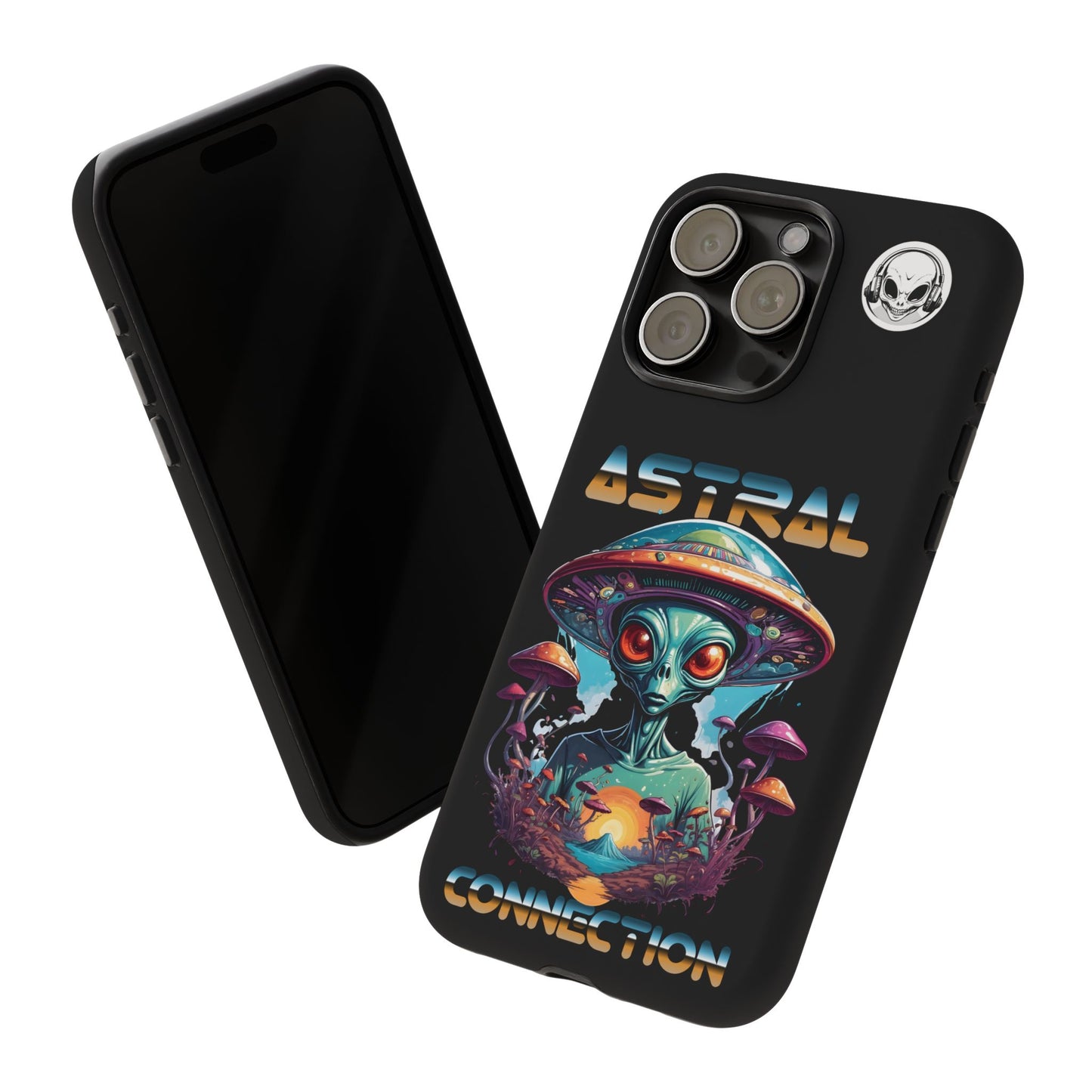 Astral Connection Phone Case - Cosmic Alien Design, Durable Tough Cases for Sci-Fi Lovers