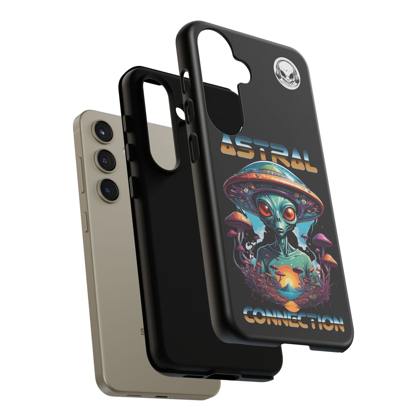 Astral Connection Phone Case - Cosmic Alien Design, Durable Tough Cases for Sci-Fi Lovers