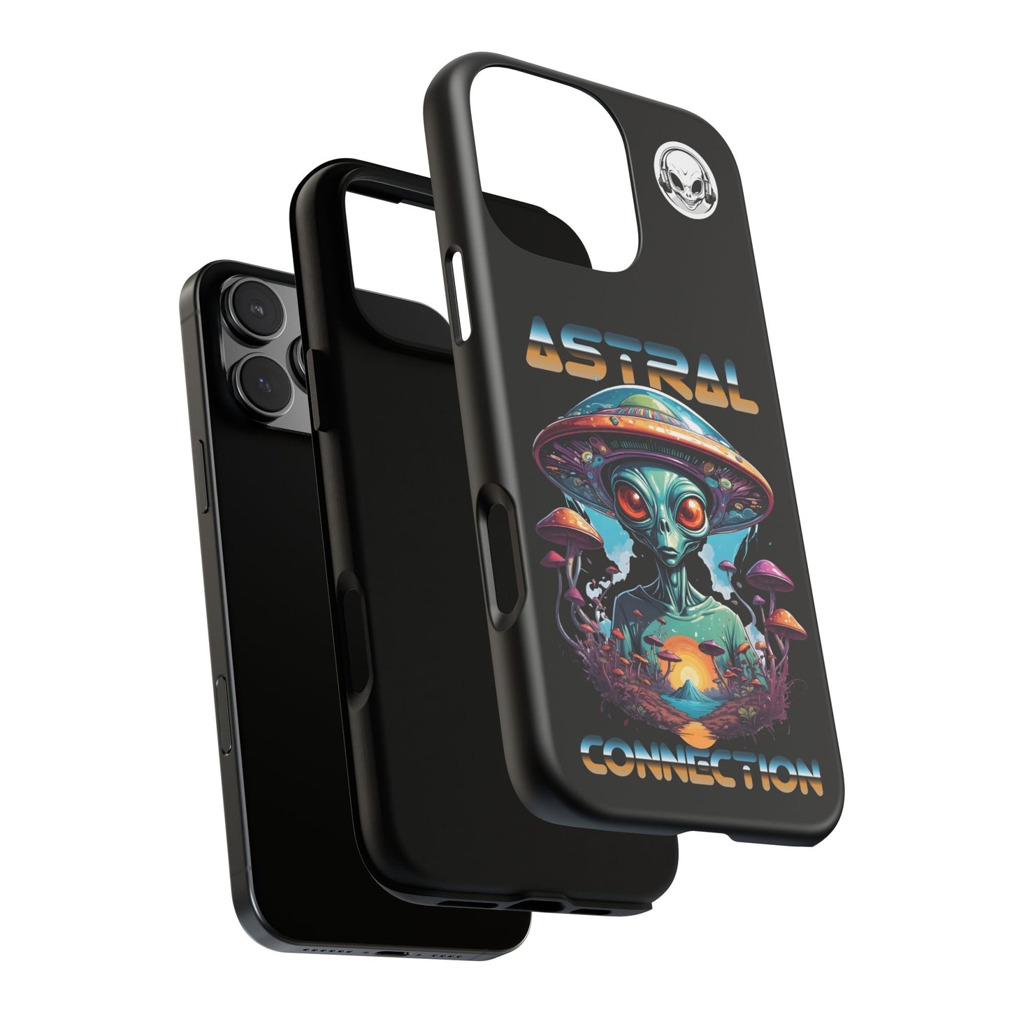 Astral Connection Phone Case - Cosmic Alien Design, Durable Tough Cases for Sci-Fi Lovers
