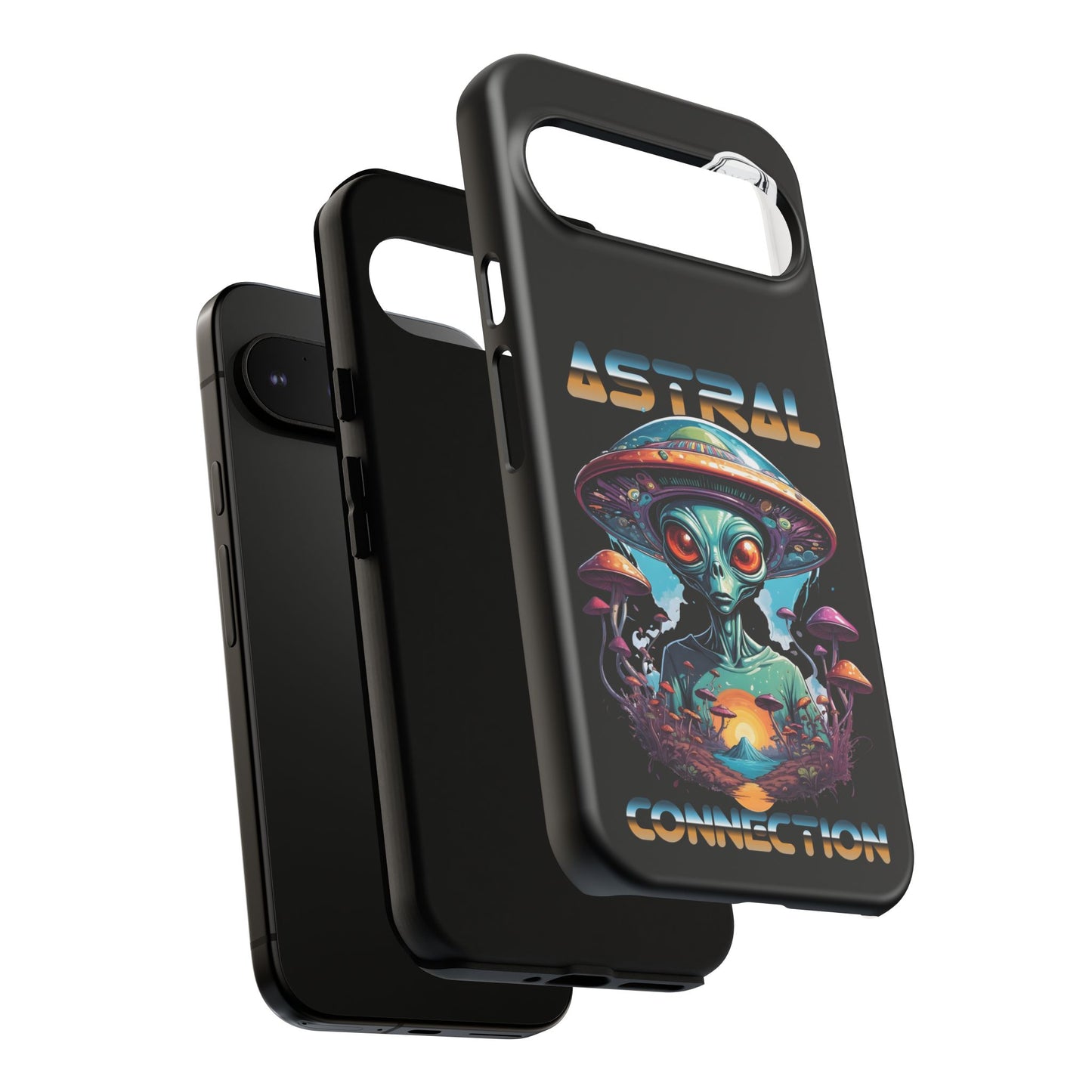 Astral Connection Phone Case - Cosmic Alien Design, Durable Tough Cases for Sci-Fi Lovers
