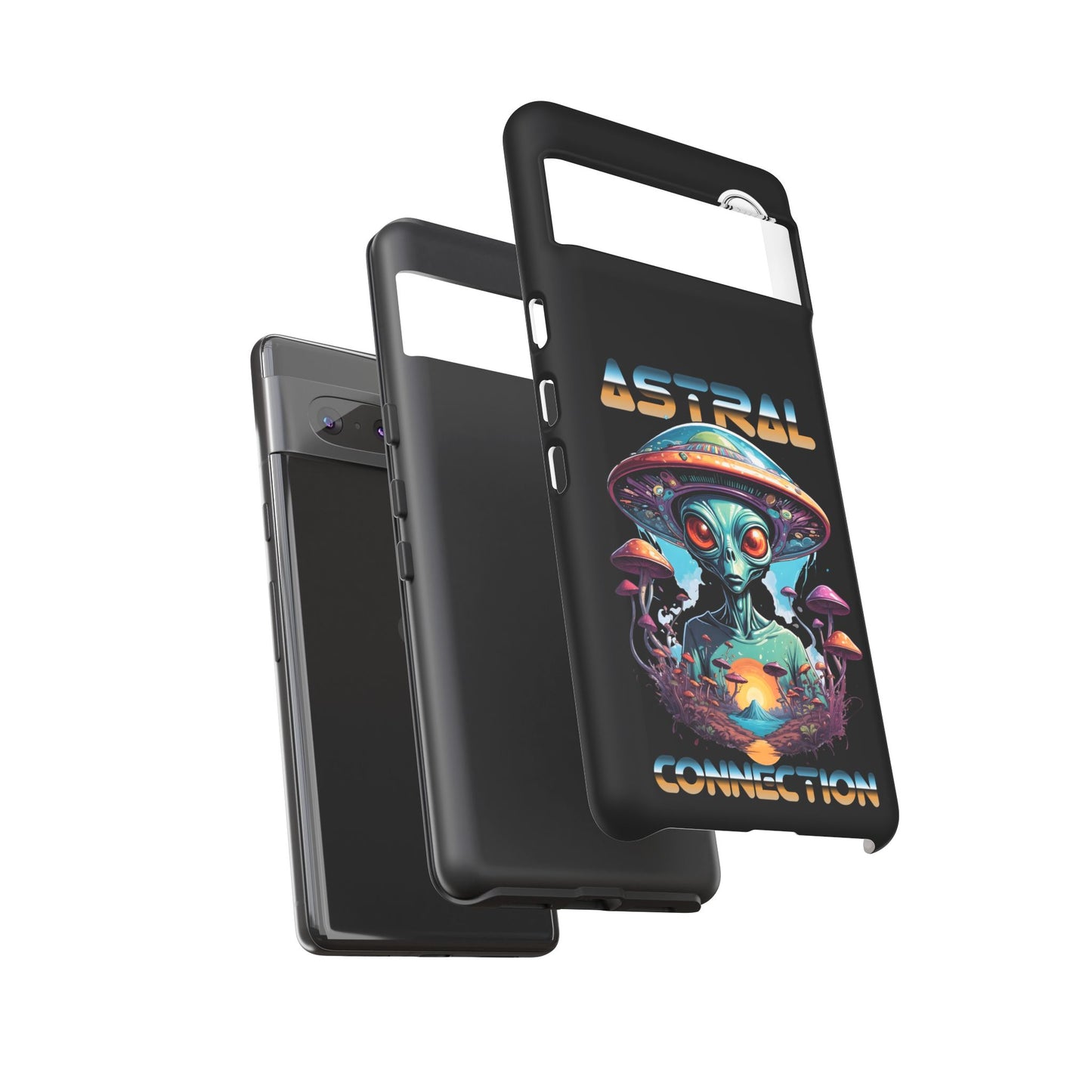 Astral Connection Phone Case - Cosmic Alien Design, Durable Tough Cases for Sci-Fi Lovers