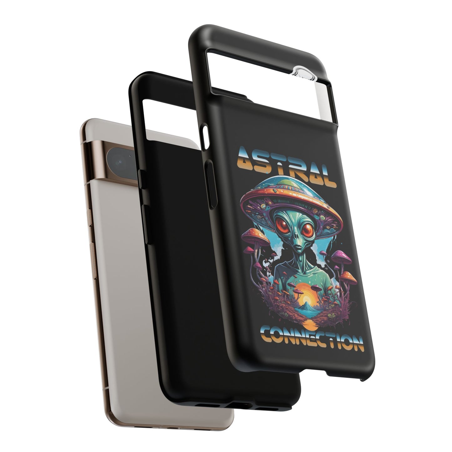 Astral Connection Phone Case - Cosmic Alien Design, Durable Tough Cases for Sci-Fi Lovers