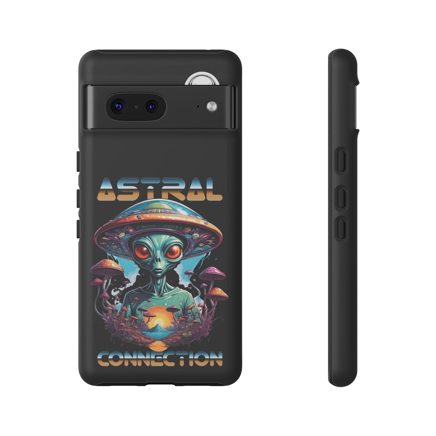 Astral Connection Phone Case - Cosmic Alien Design, Durable Tough Cases for Sci-Fi Lovers