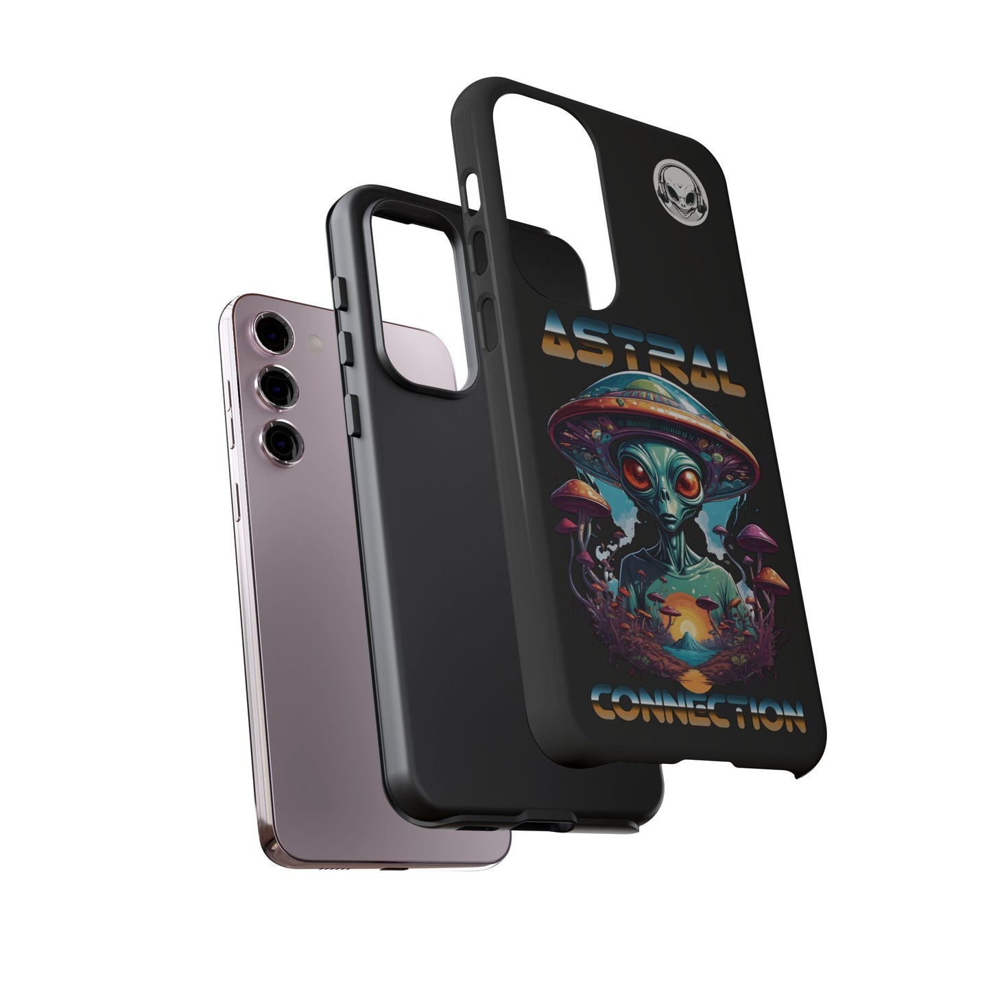 Astral Connection Phone Case - Cosmic Alien Design, Durable Tough Cases for Sci-Fi Lovers