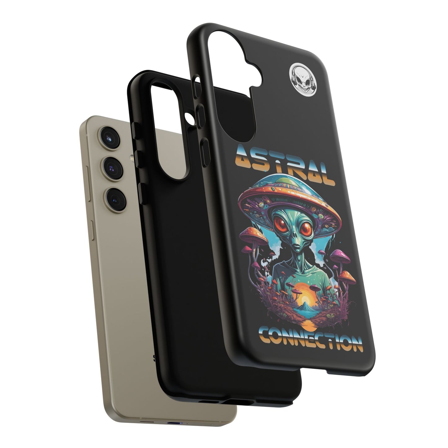 Astral Connection Phone Case - Cosmic Alien Design, Durable Tough Cases for Sci-Fi Lovers