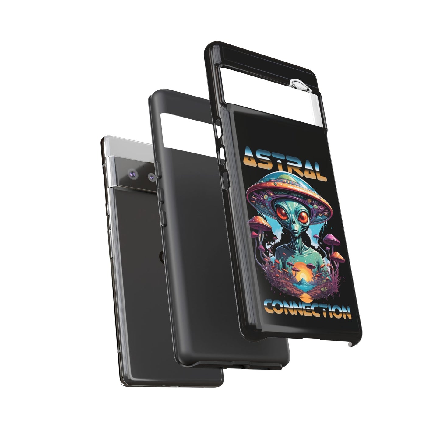Astral Connection Phone Case - Cosmic Alien Design, Durable Tough Cases for Sci-Fi Lovers