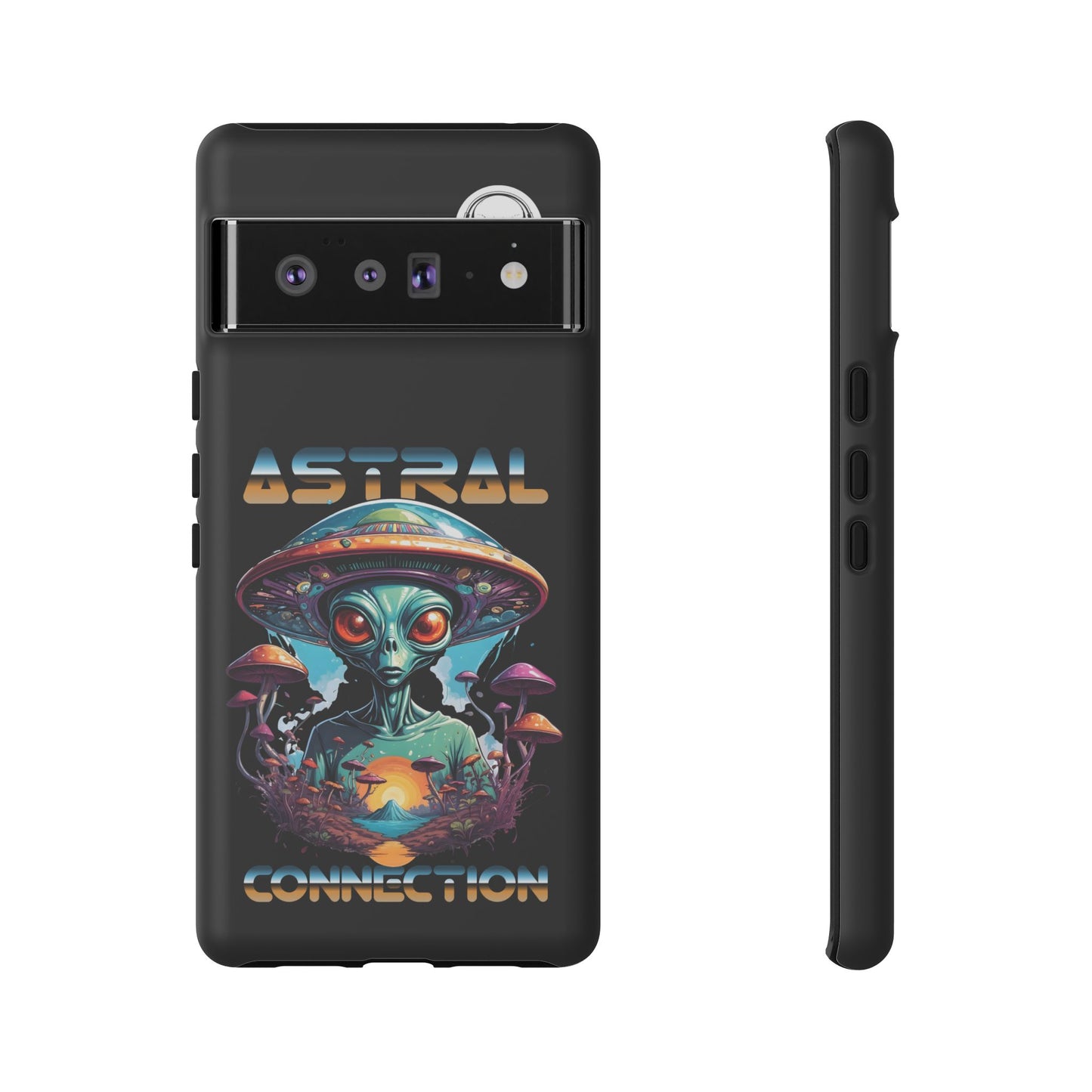 Astral Connection Phone Case - Cosmic Alien Design, Durable Tough Cases for Sci-Fi Lovers
