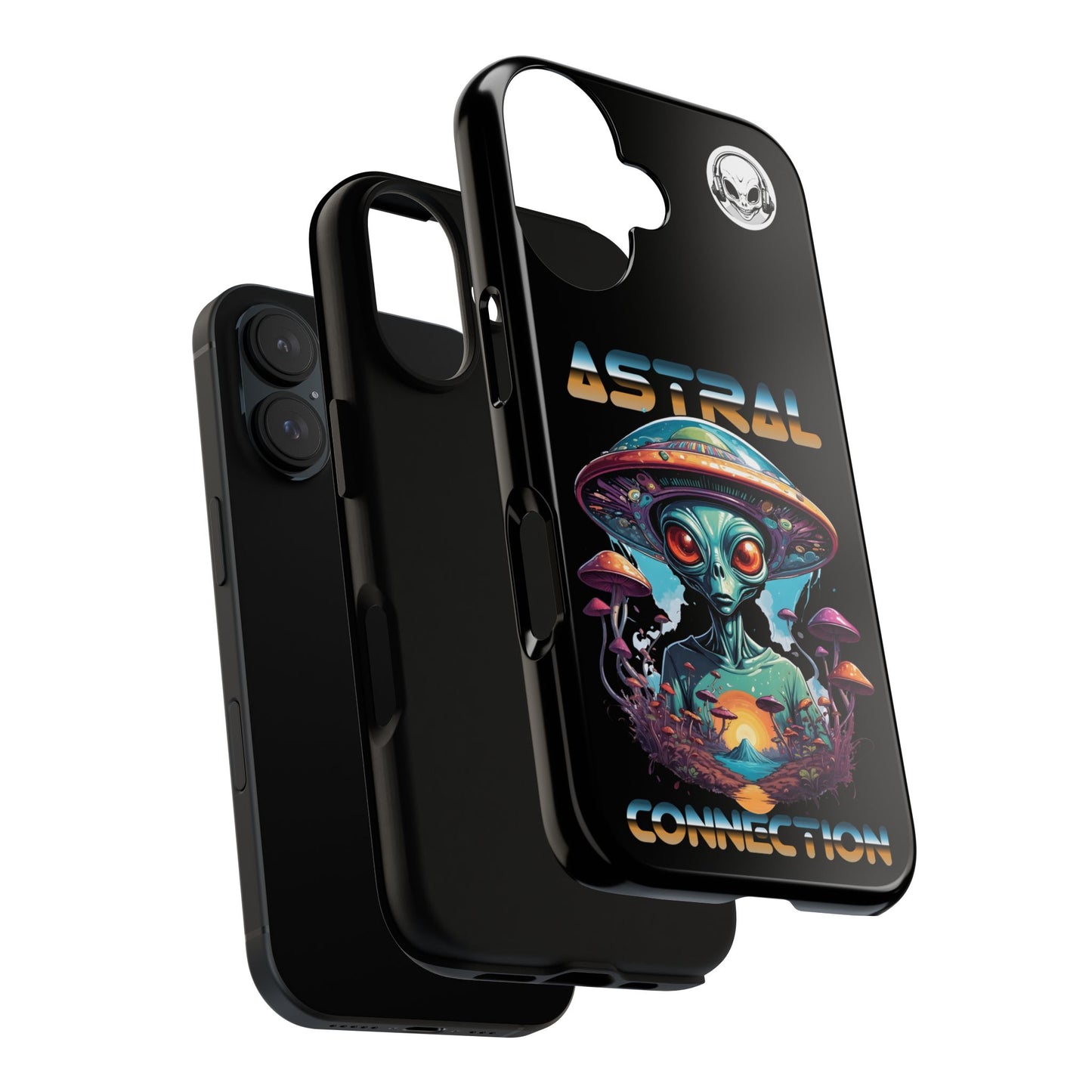 Astral Connection Phone Case - Cosmic Alien Design, Durable Tough Cases for Sci-Fi Lovers