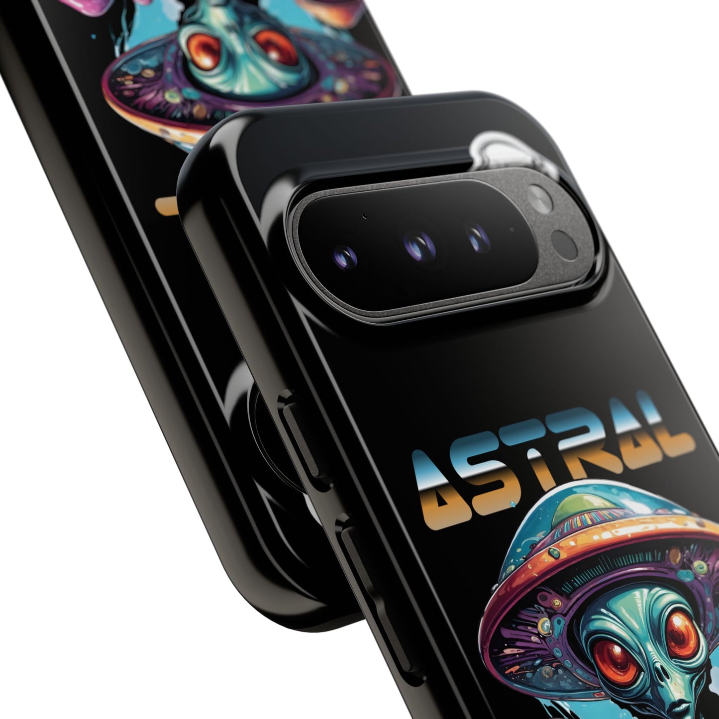 Astral Connection Phone Case - Cosmic Alien Design, Durable Tough Cases for Sci-Fi Lovers