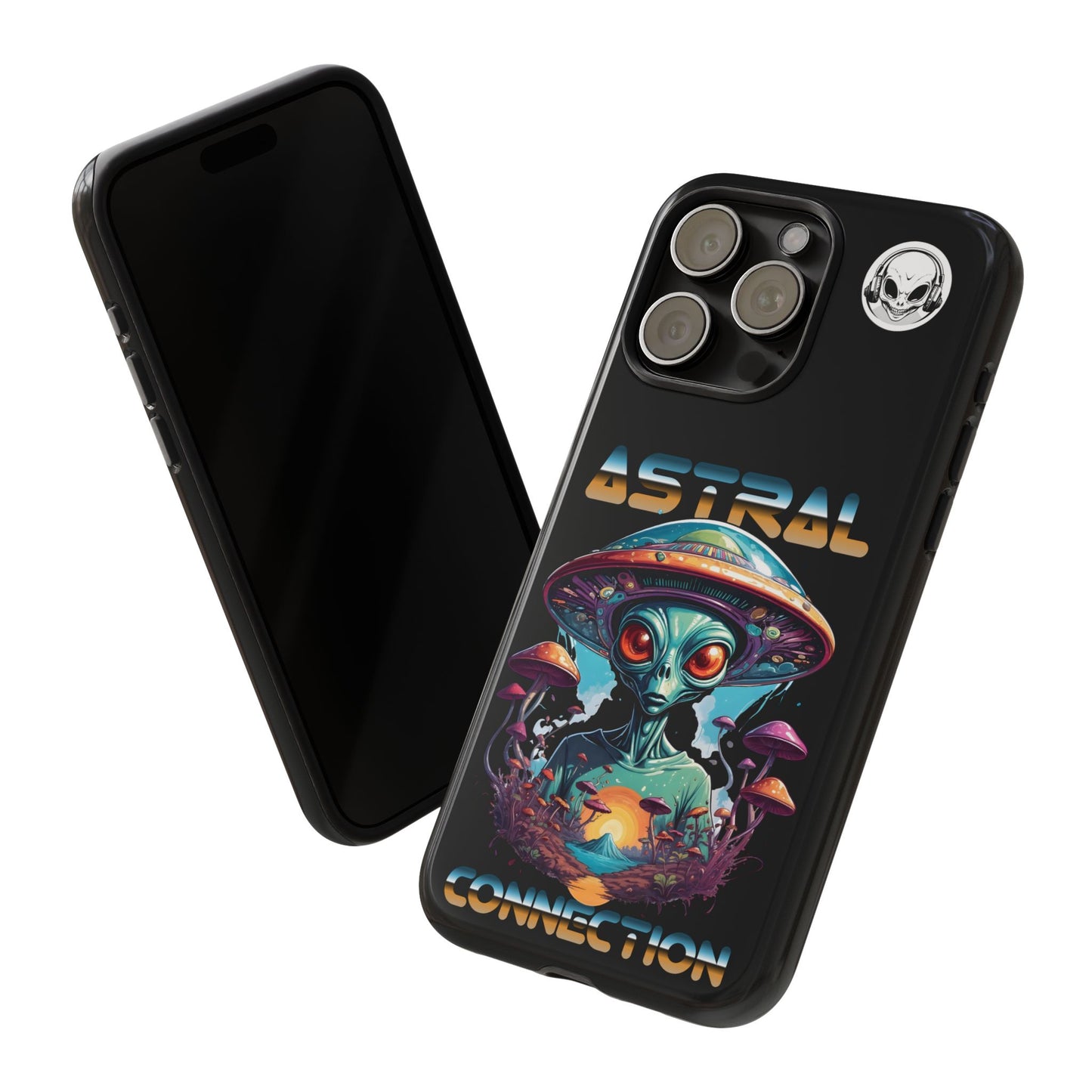 Astral Connection Phone Case - Cosmic Alien Design, Durable Tough Cases for Sci-Fi Lovers