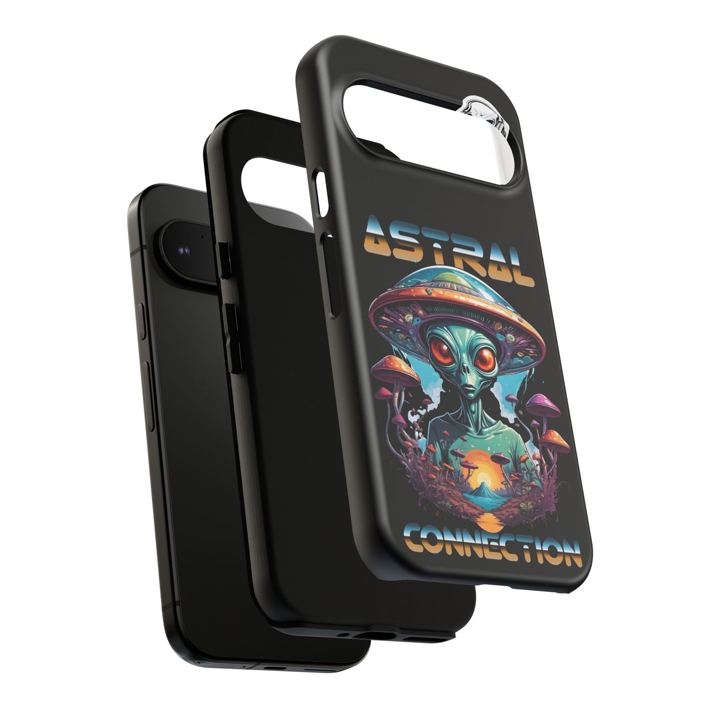Astral Connection Phone Case - Cosmic Alien Design, Durable Tough Cases for Sci-Fi Lovers