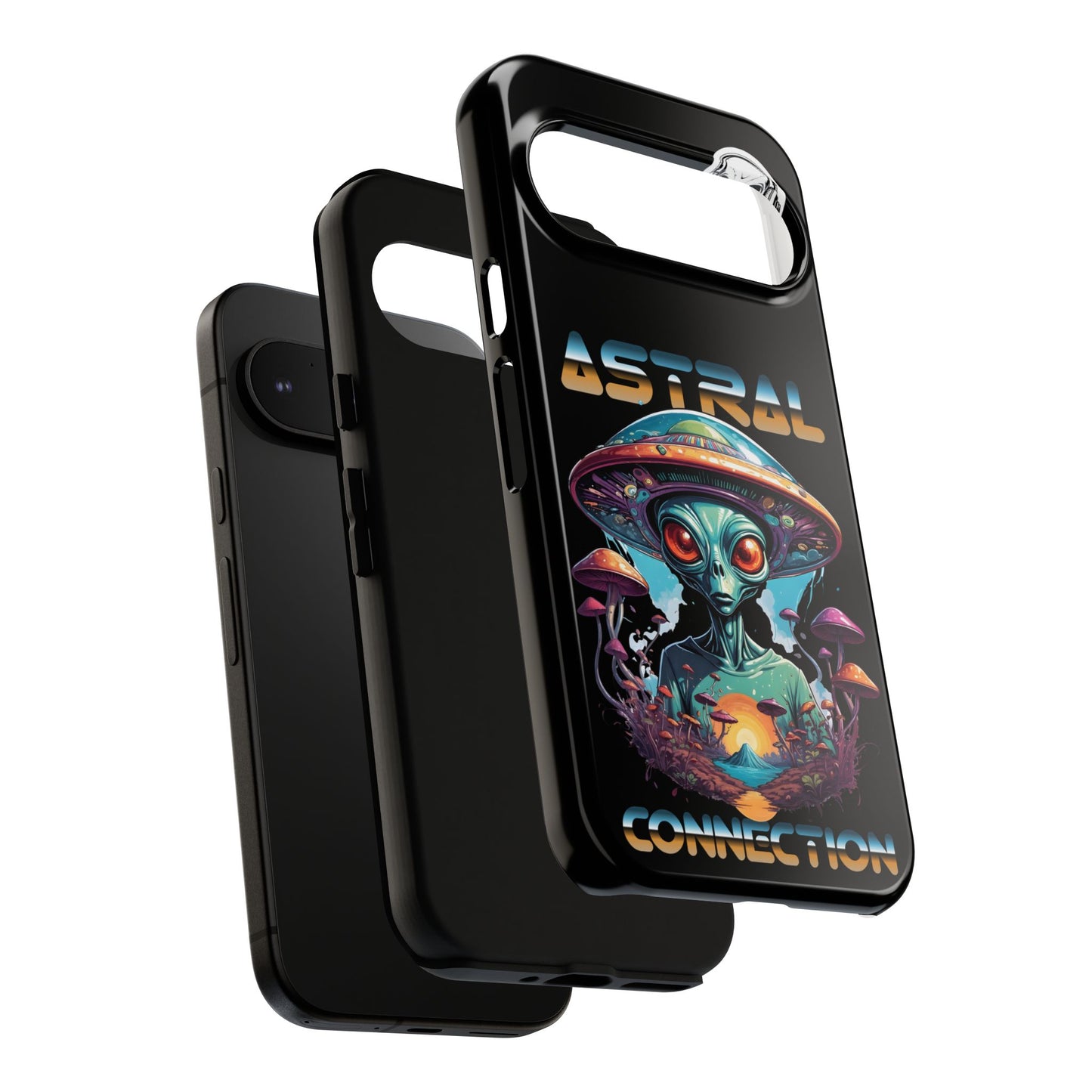Astral Connection Phone Case - Cosmic Alien Design, Durable Tough Cases for Sci-Fi Lovers