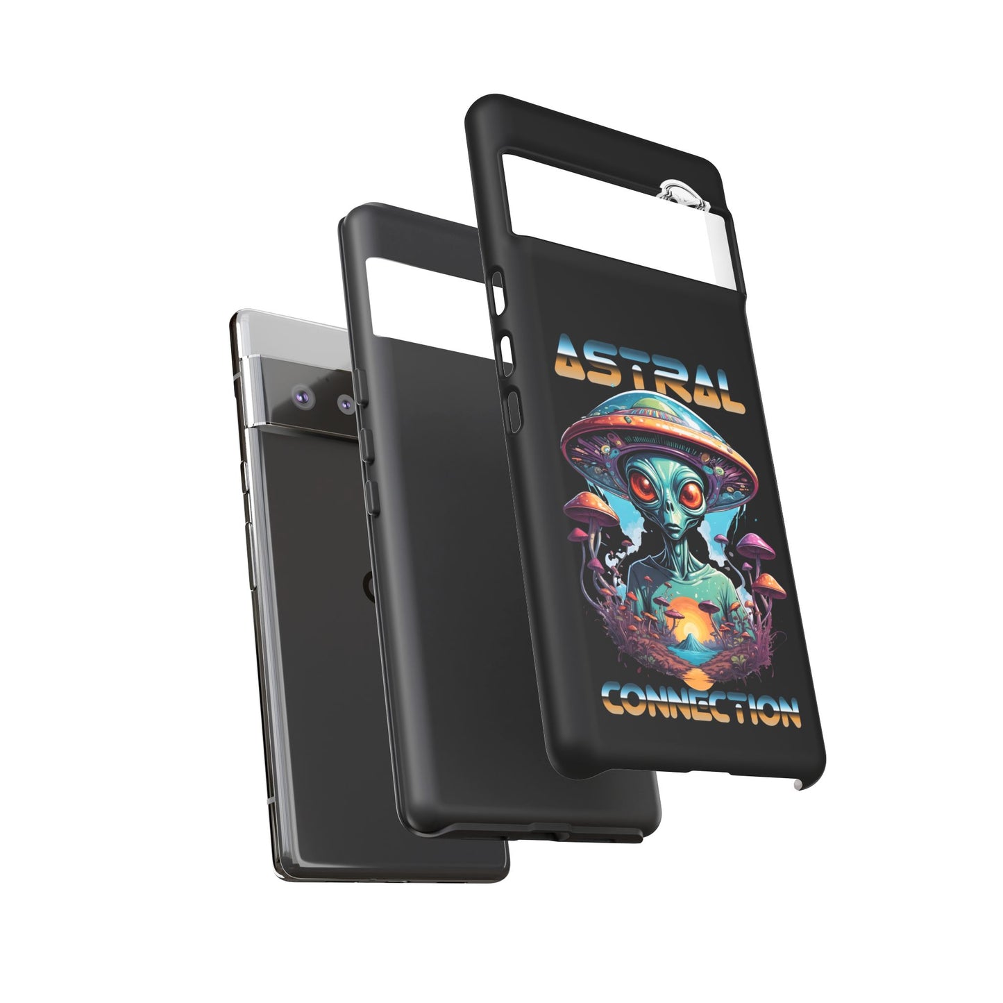 Astral Connection Phone Case - Cosmic Alien Design, Durable Tough Cases for Sci-Fi Lovers