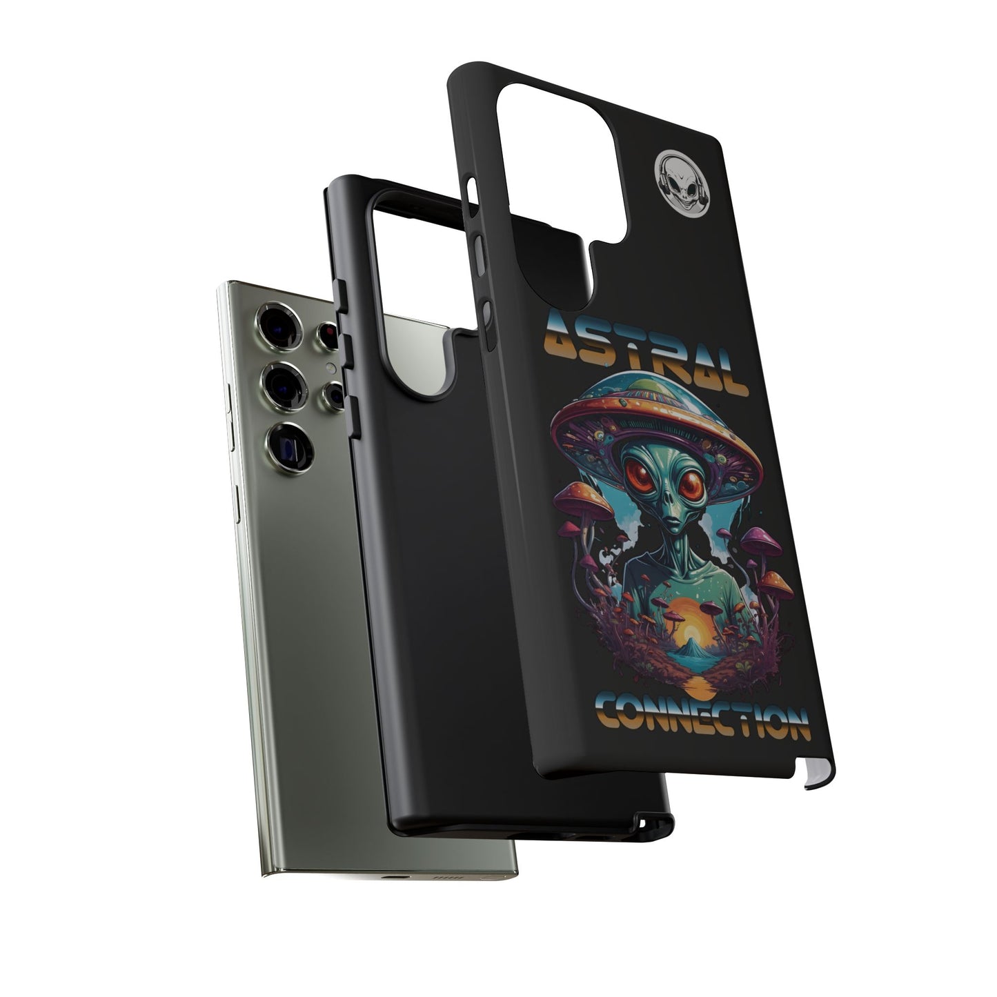 Astral Connection Phone Case - Cosmic Alien Design, Durable Tough Cases for Sci-Fi Lovers