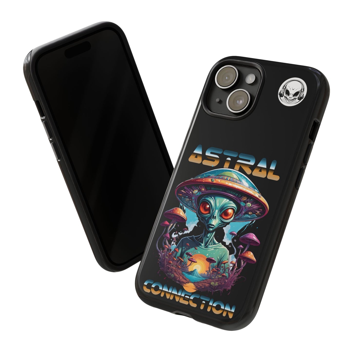 Astral Connection Phone Case - Cosmic Alien Design, Durable Tough Cases for Sci-Fi Lovers