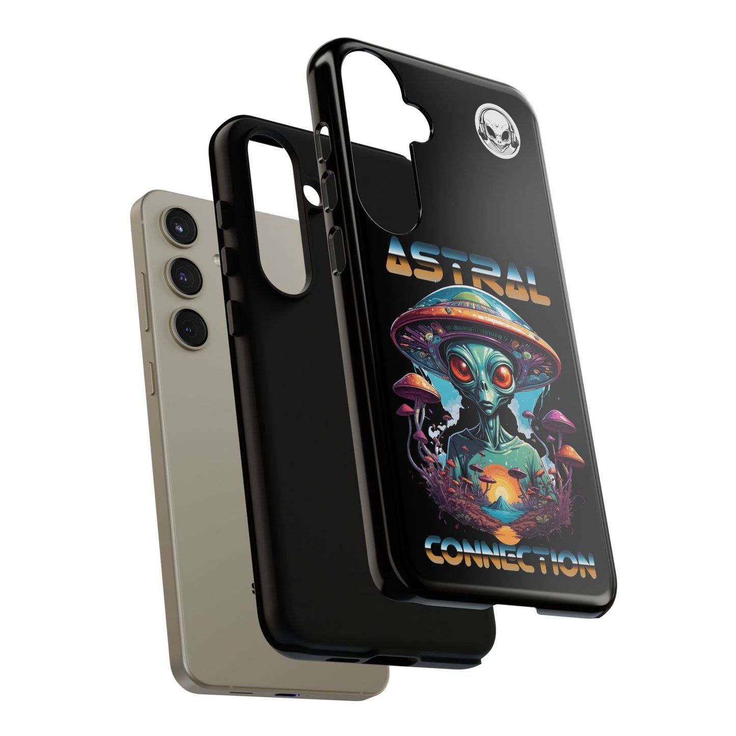 Astral Connection Phone Case - Cosmic Alien Design, Durable Tough Cases for Sci-Fi Lovers