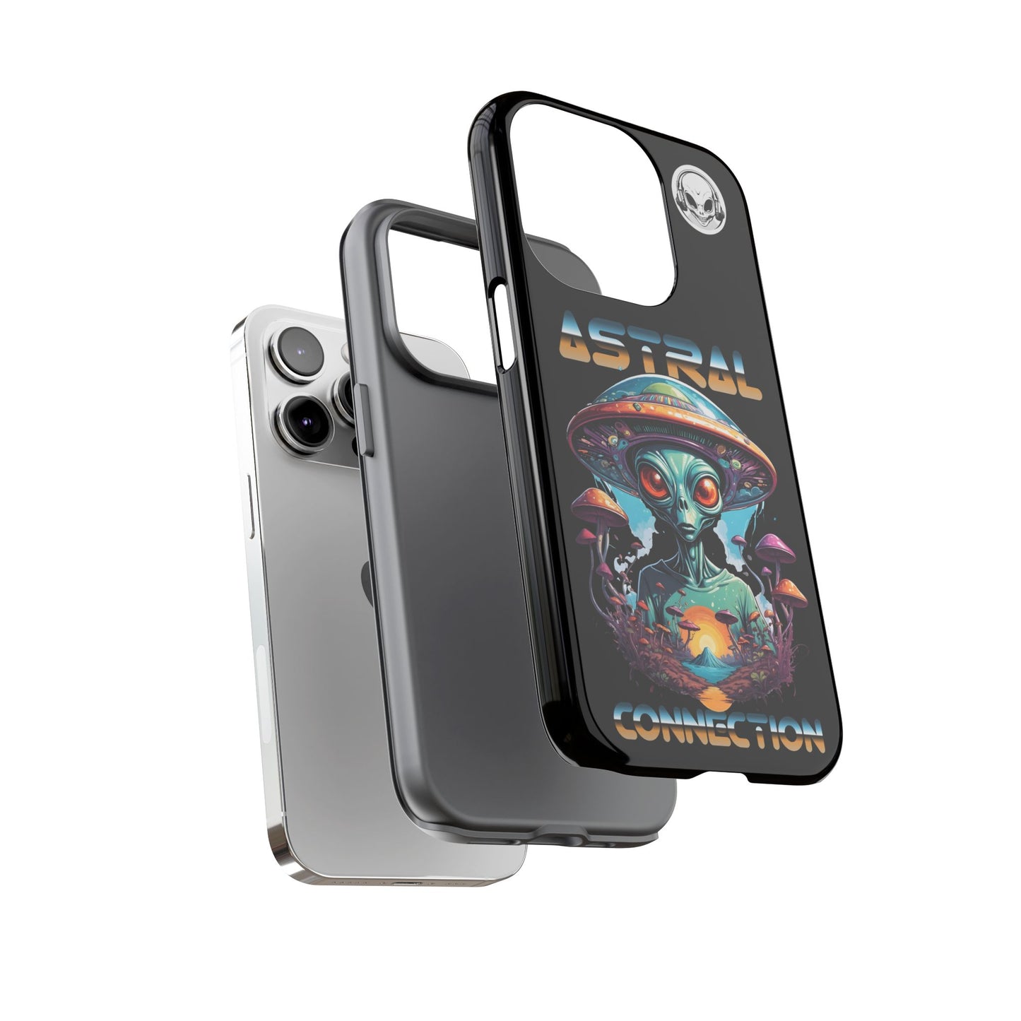 Astral Connection Phone Case - Cosmic Alien Design, Durable Tough Cases for Sci-Fi Lovers