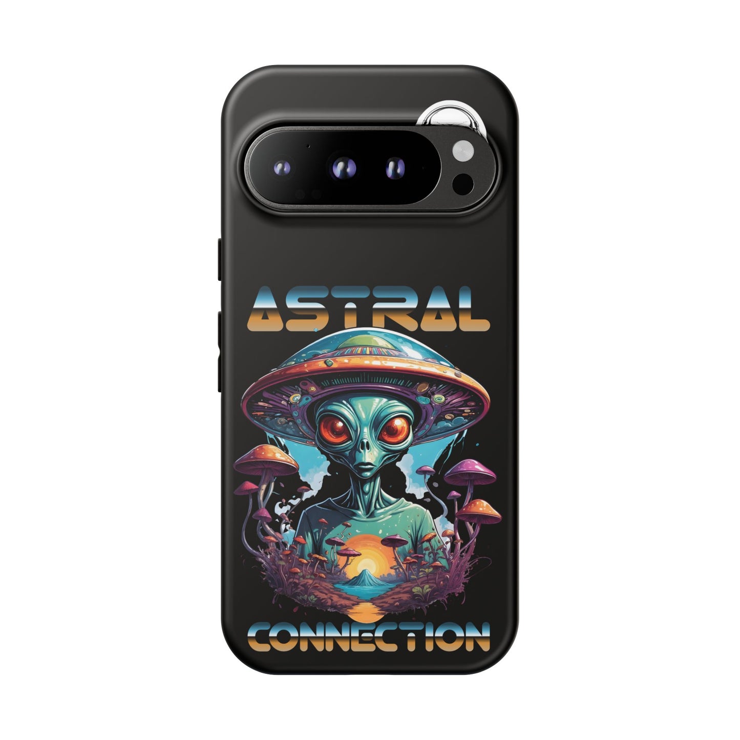 Astral Connection Phone Case - Cosmic Alien Design, Durable Tough Cases for Sci-Fi Lovers
