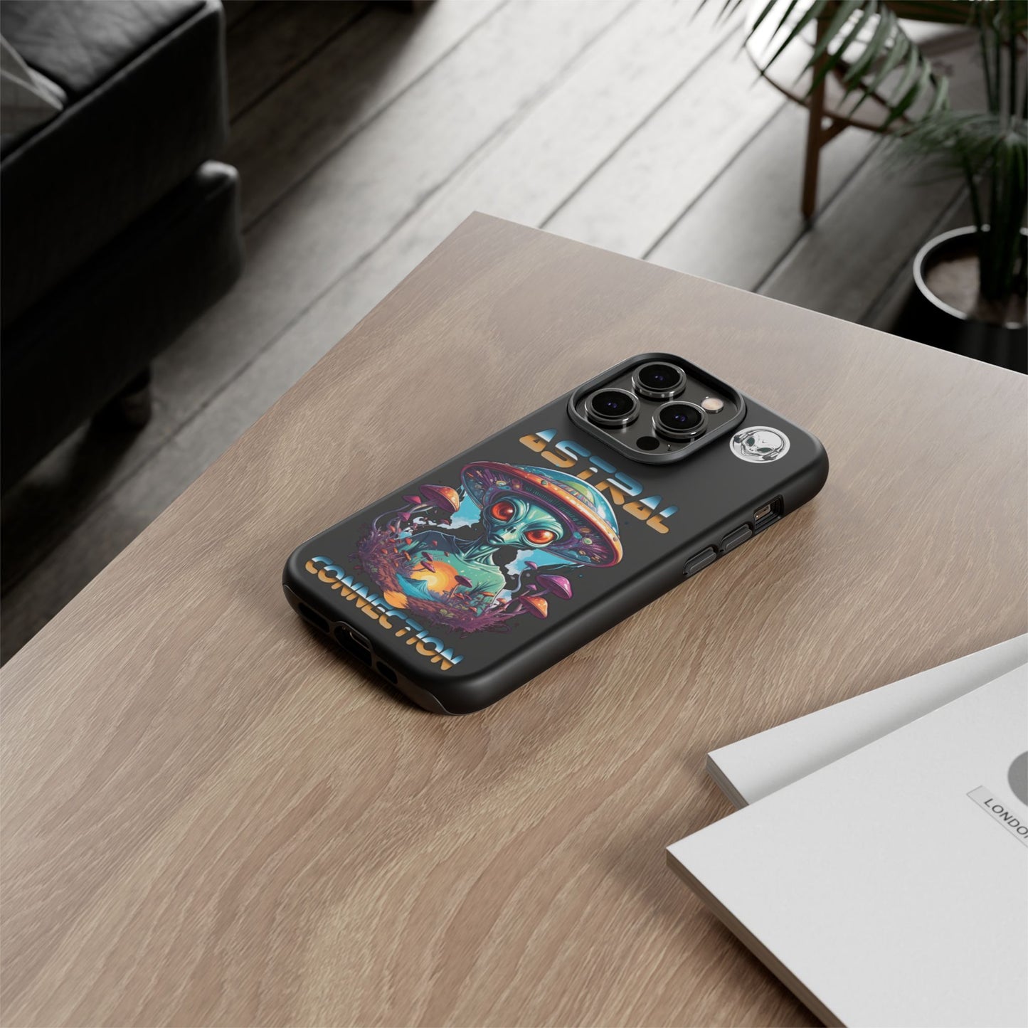 Astral Connection Phone Case - Cosmic Alien Design, Durable Tough Cases for Sci-Fi Lovers