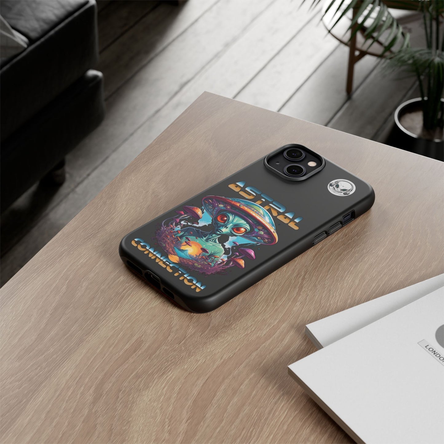 Astral Connection Phone Case - Cosmic Alien Design, Durable Tough Cases for Sci-Fi Lovers