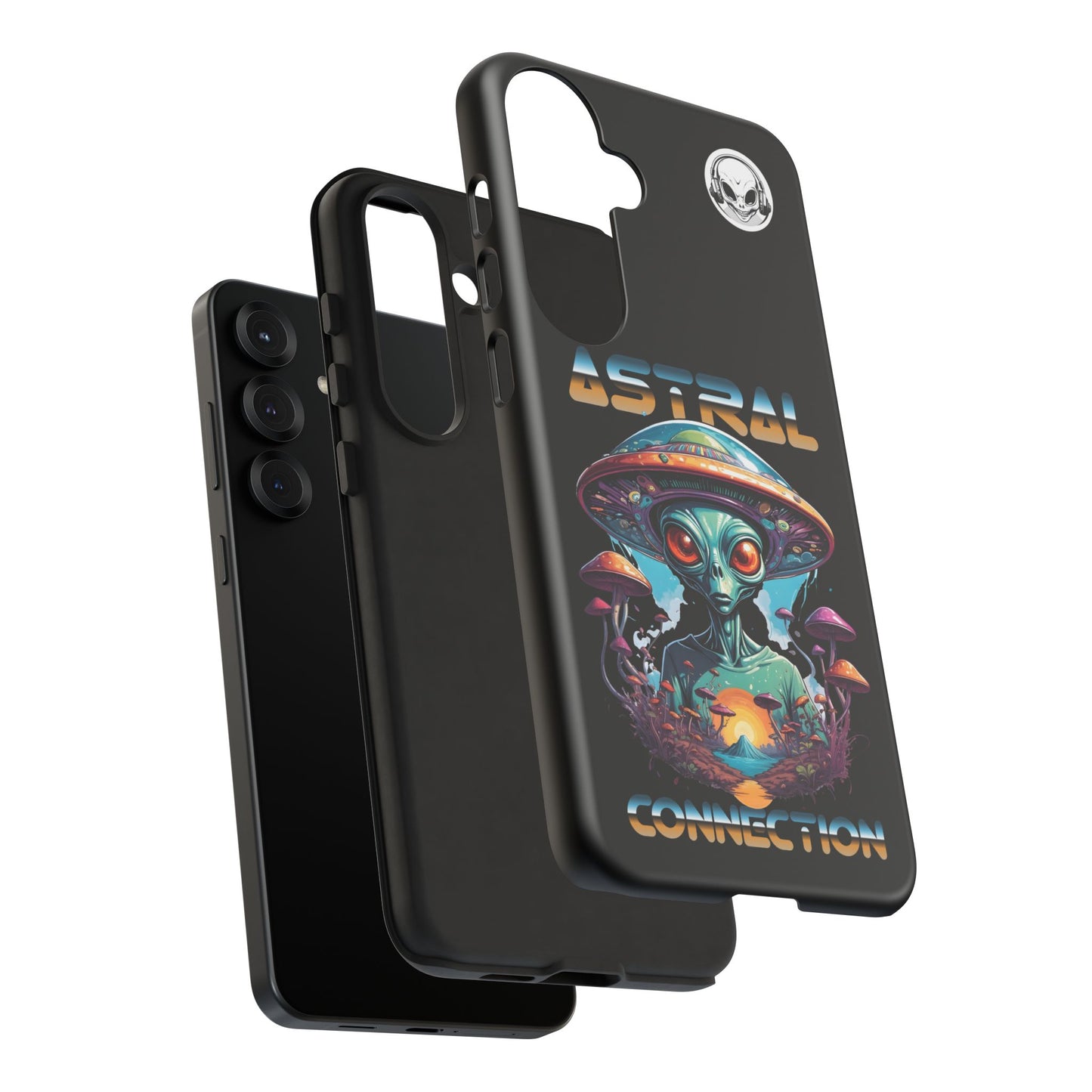 Astral Connection Phone Case - Cosmic Alien Design, Durable Tough Cases for Sci-Fi Lovers