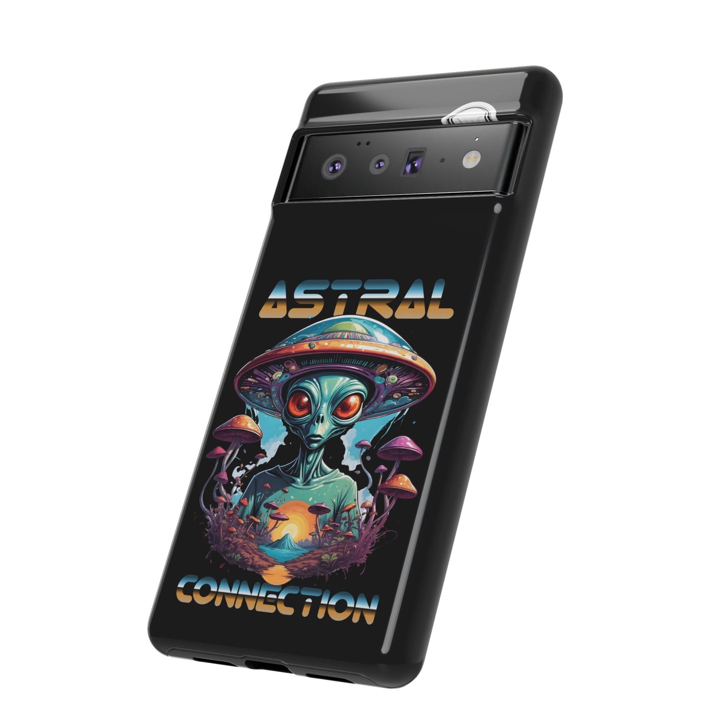 Astral Connection Phone Case - Cosmic Alien Design, Durable Tough Cases for Sci-Fi Lovers