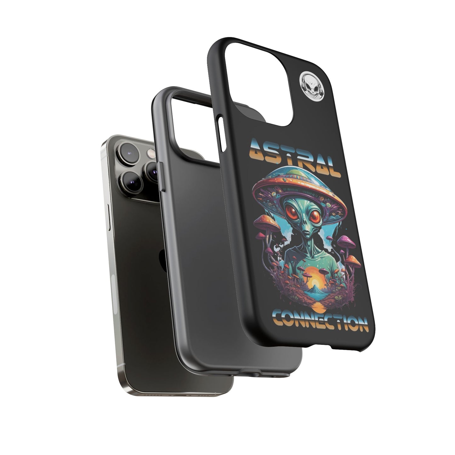 Astral Connection Phone Case - Cosmic Alien Design, Durable Tough Cases for Sci-Fi Lovers