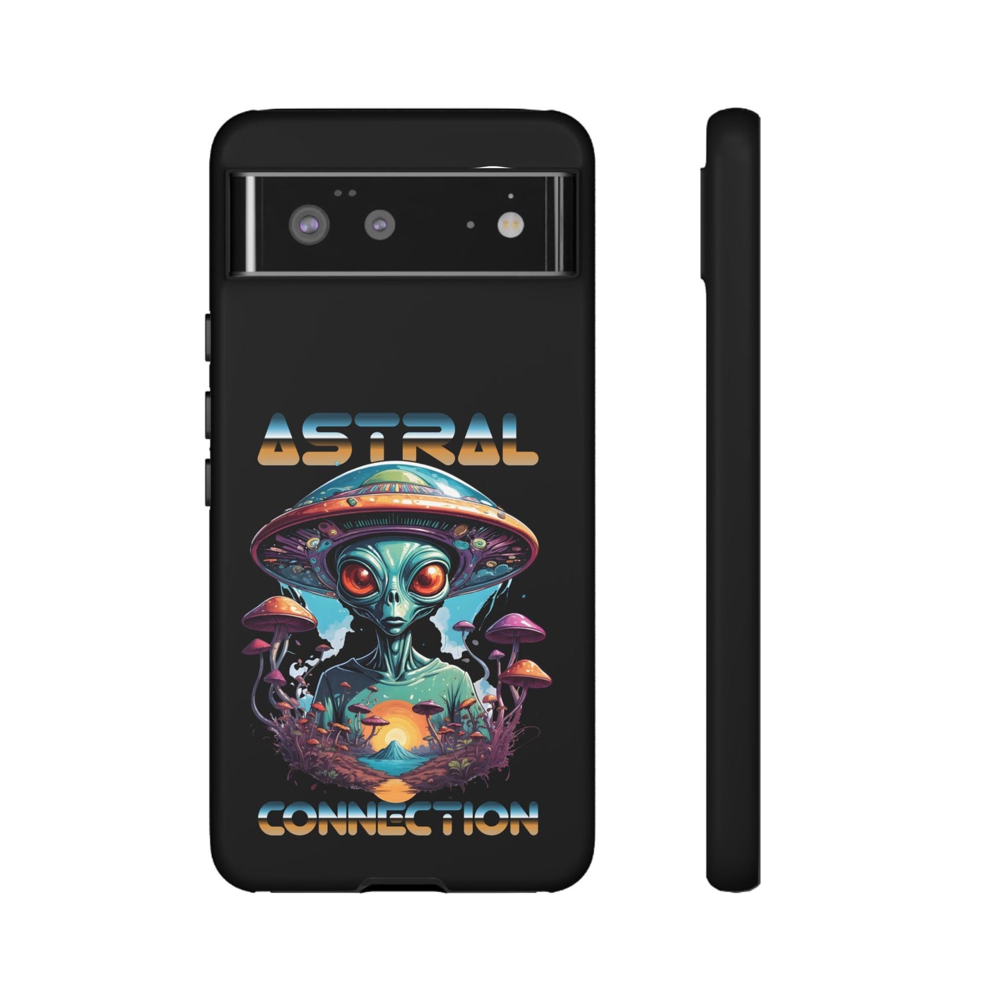 Astral Connection Phone Case - Cosmic Alien Design, Durable Tough Cases for Sci-Fi Lovers