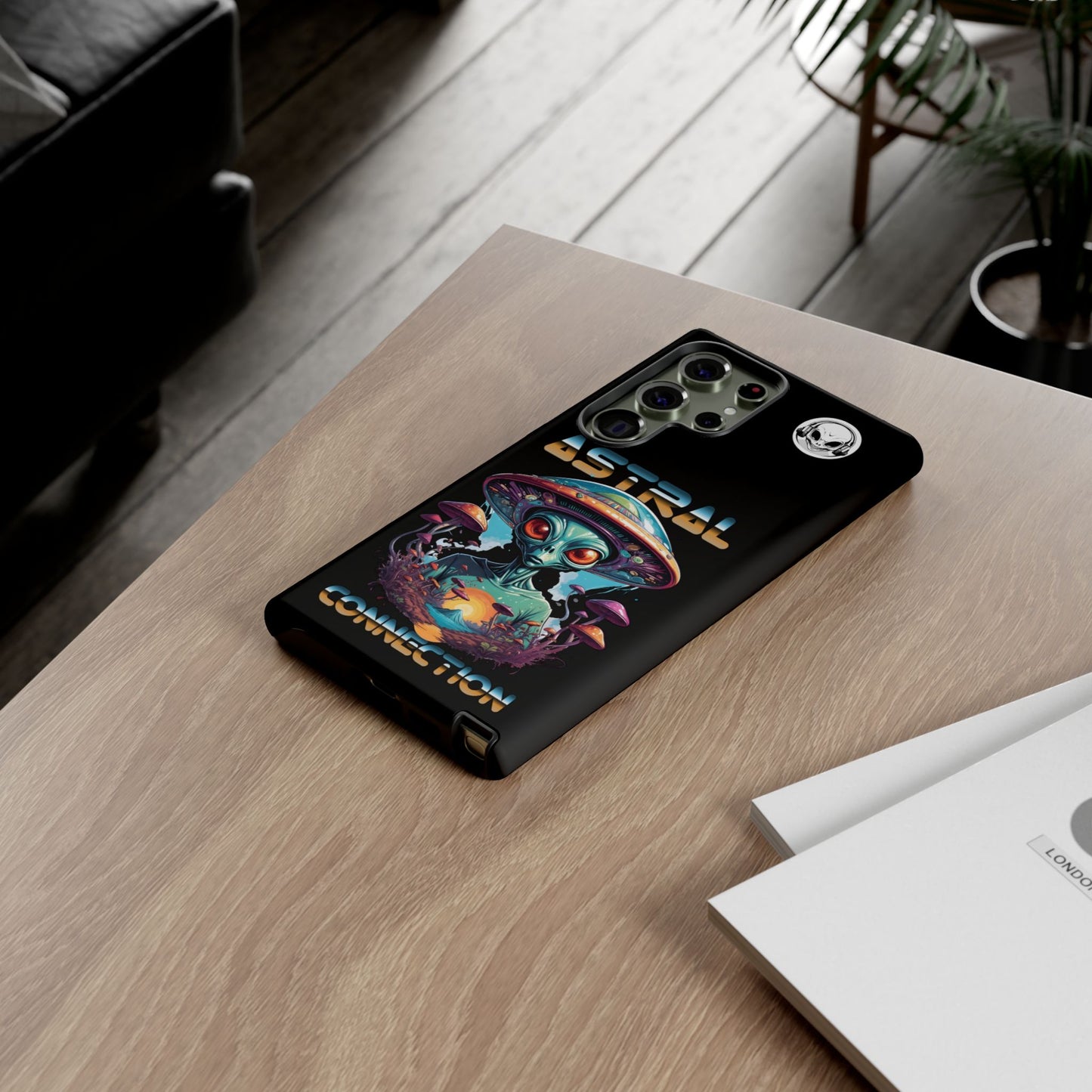 Astral Connection Phone Case - Cosmic Alien Design, Durable Tough Cases for Sci-Fi Lovers