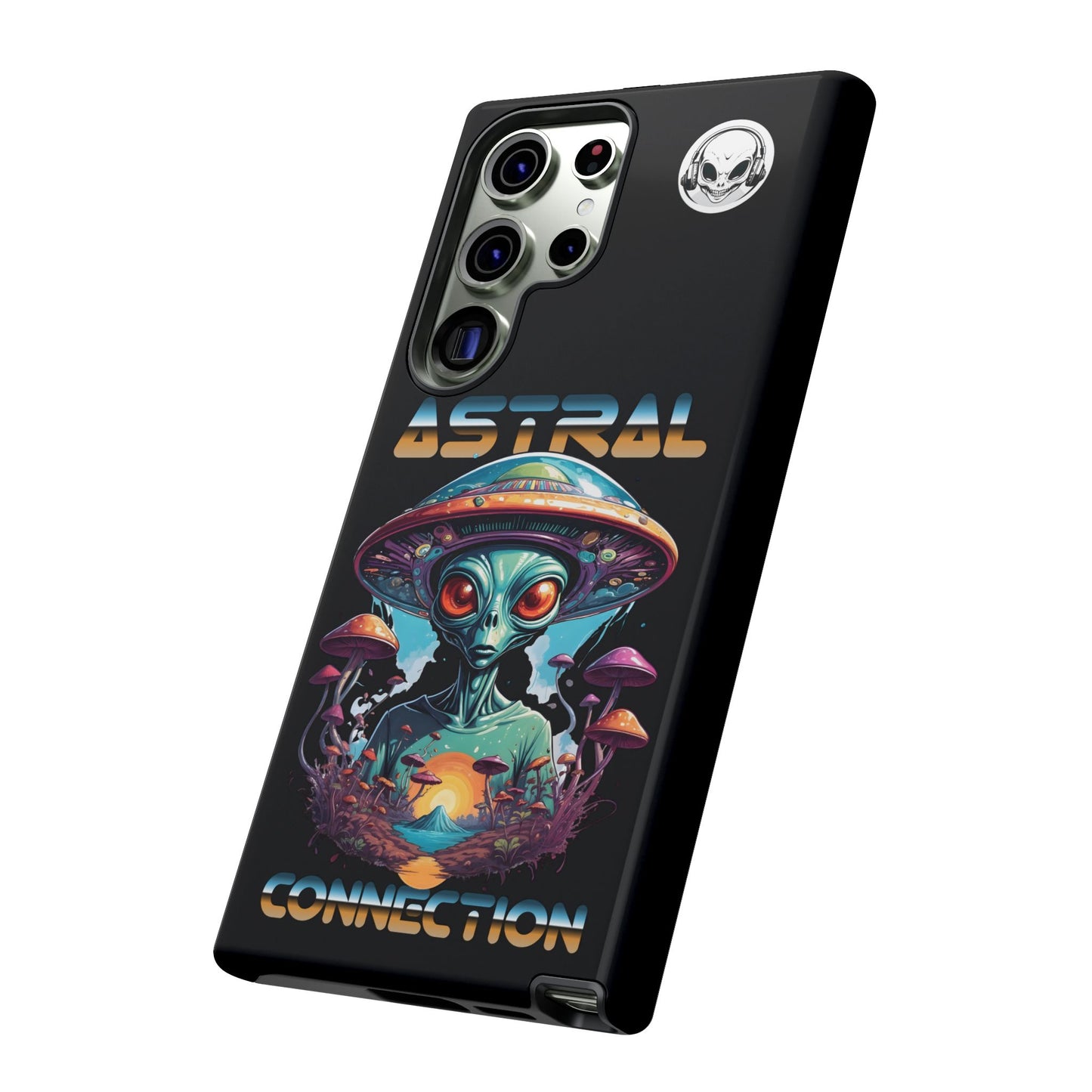 Astral Connection Phone Case - Cosmic Alien Design, Durable Tough Cases for Sci-Fi Lovers