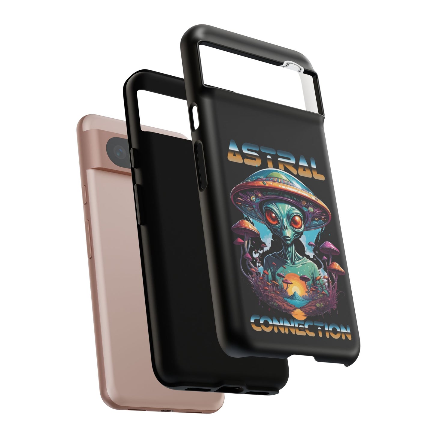Astral Connection Phone Case - Cosmic Alien Design, Durable Tough Cases for Sci-Fi Lovers