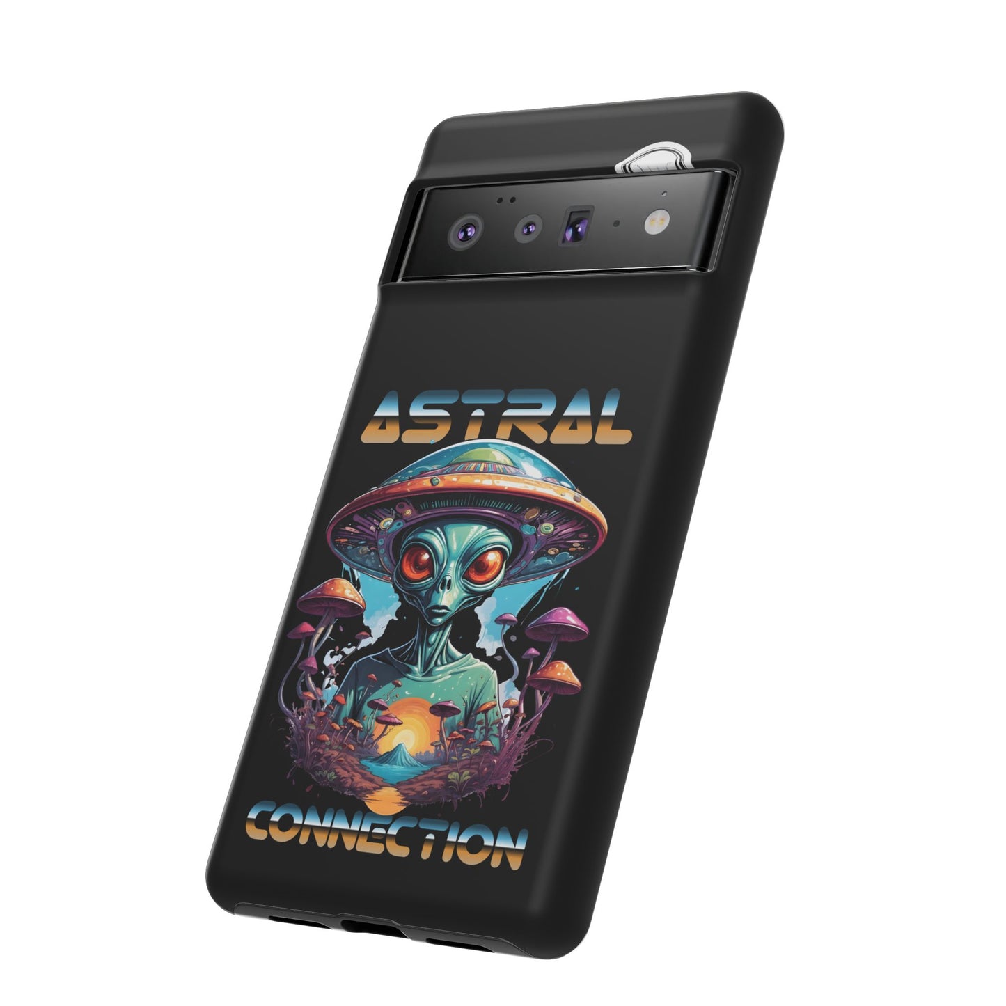Astral Connection Phone Case - Cosmic Alien Design, Durable Tough Cases for Sci-Fi Lovers