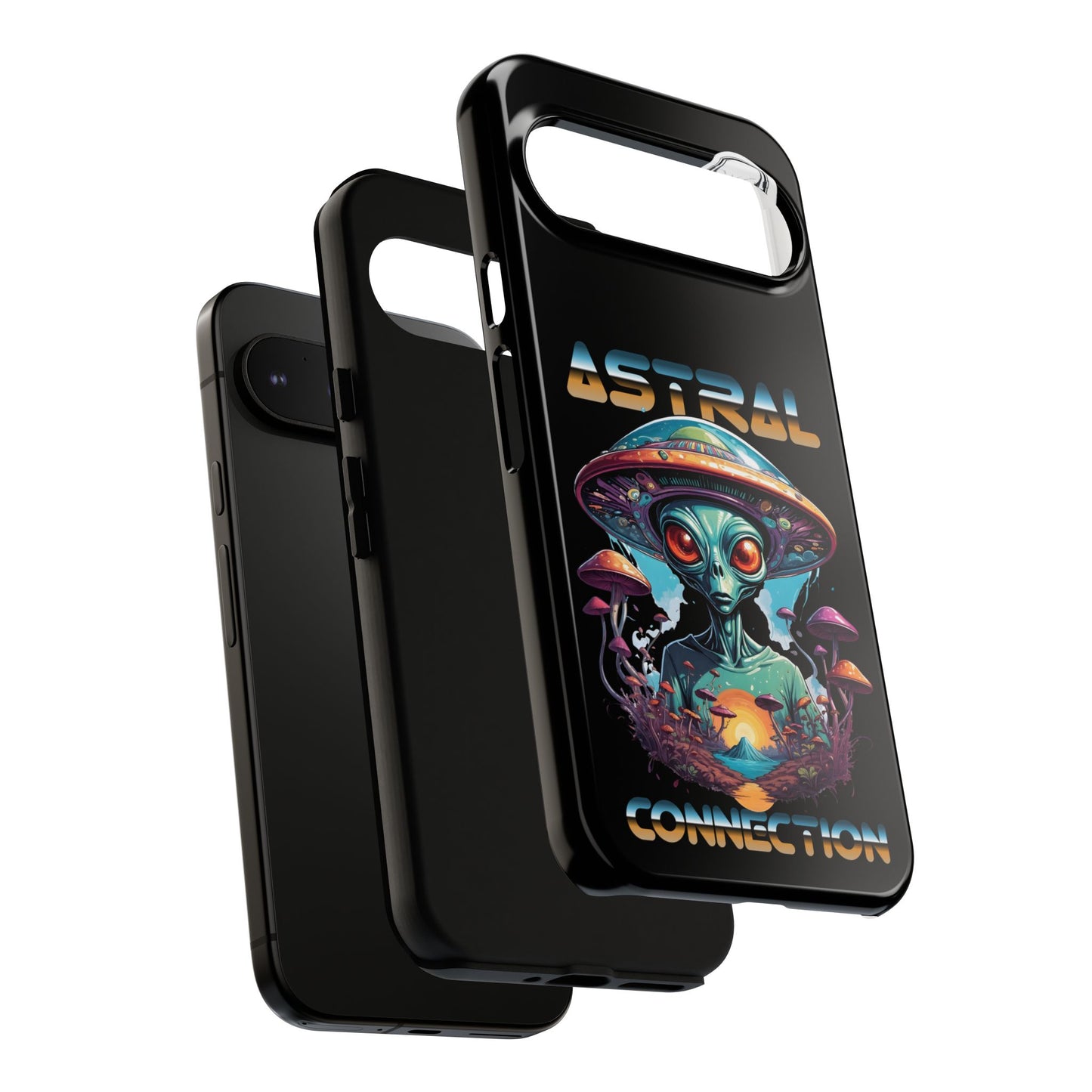 Astral Connection Phone Case - Cosmic Alien Design, Durable Tough Cases for Sci-Fi Lovers