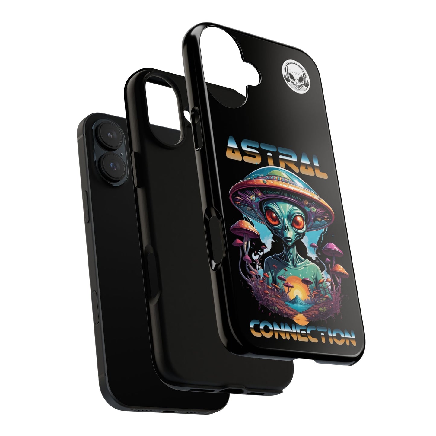 Astral Connection Phone Case - Cosmic Alien Design, Durable Tough Cases for Sci-Fi Lovers