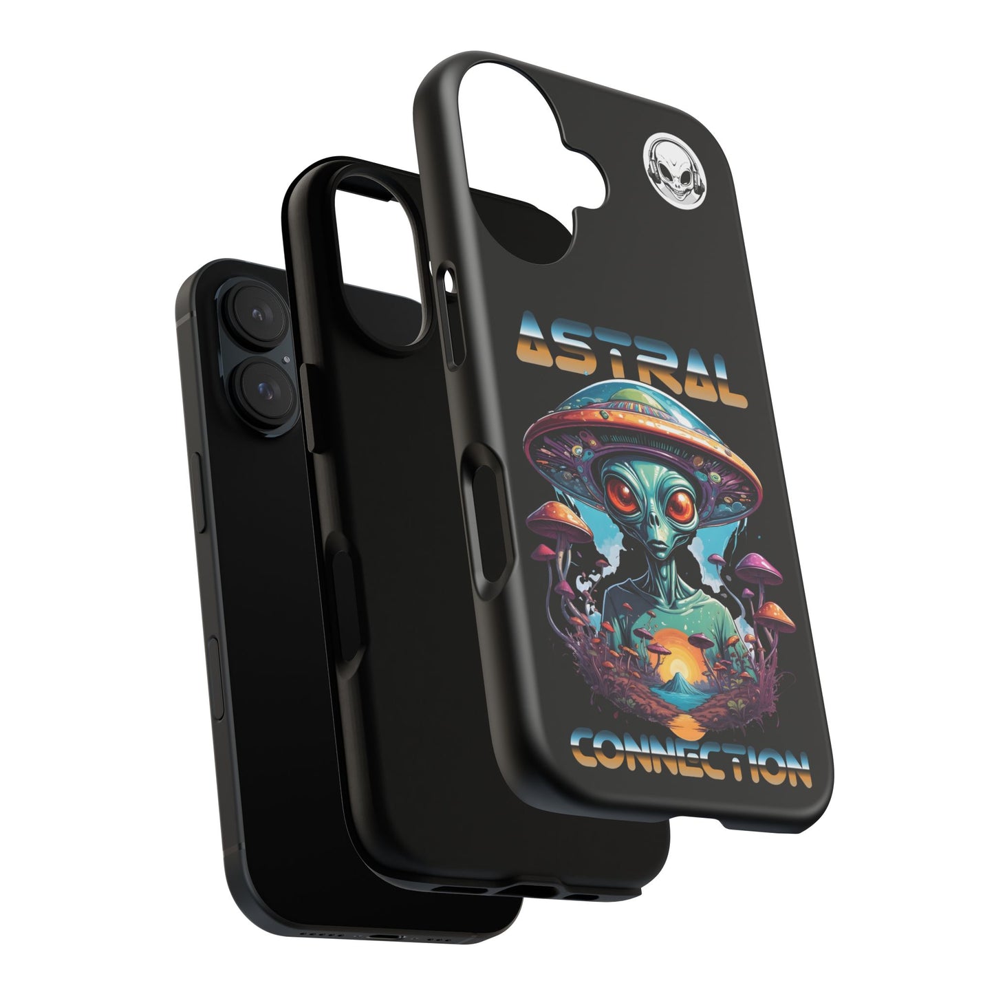 Astral Connection Phone Case - Cosmic Alien Design, Durable Tough Cases for Sci-Fi Lovers