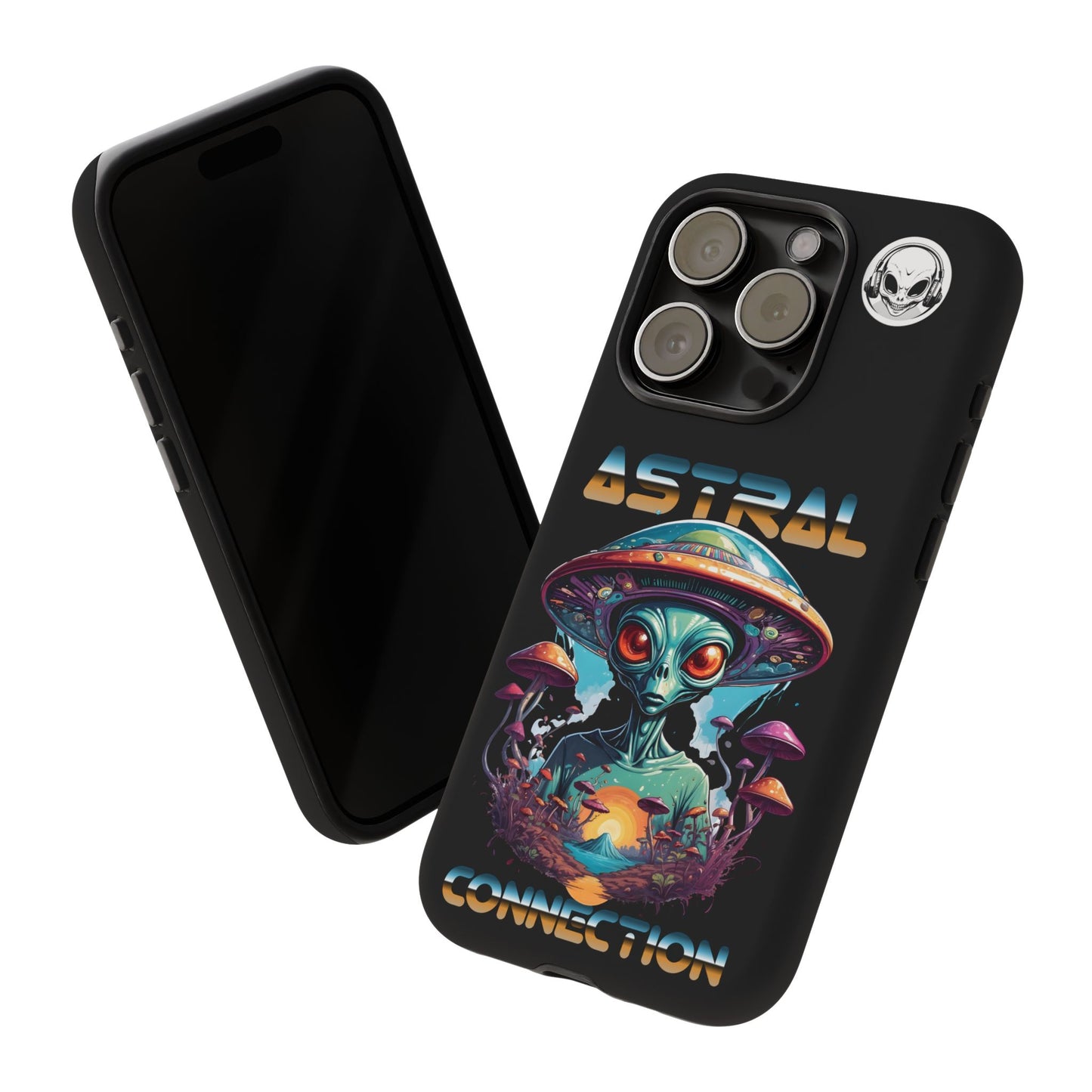 Astral Connection Phone Case - Cosmic Alien Design, Durable Tough Cases for Sci-Fi Lovers
