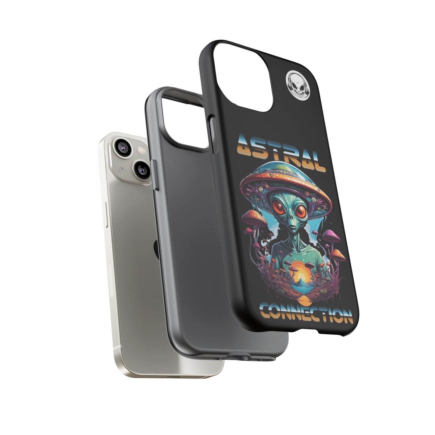 Astral Connection Phone Case - Cosmic Alien Design, Durable Tough Cases for Sci-Fi Lovers