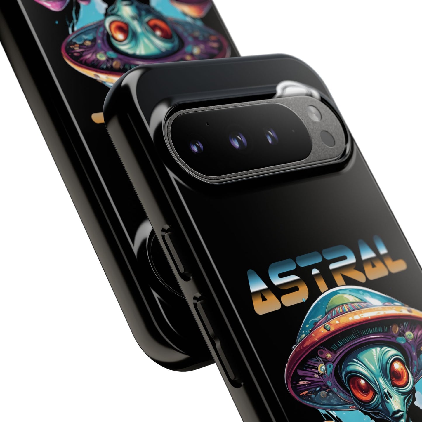 Astral Connection Phone Case - Cosmic Alien Design, Durable Tough Cases for Sci-Fi Lovers