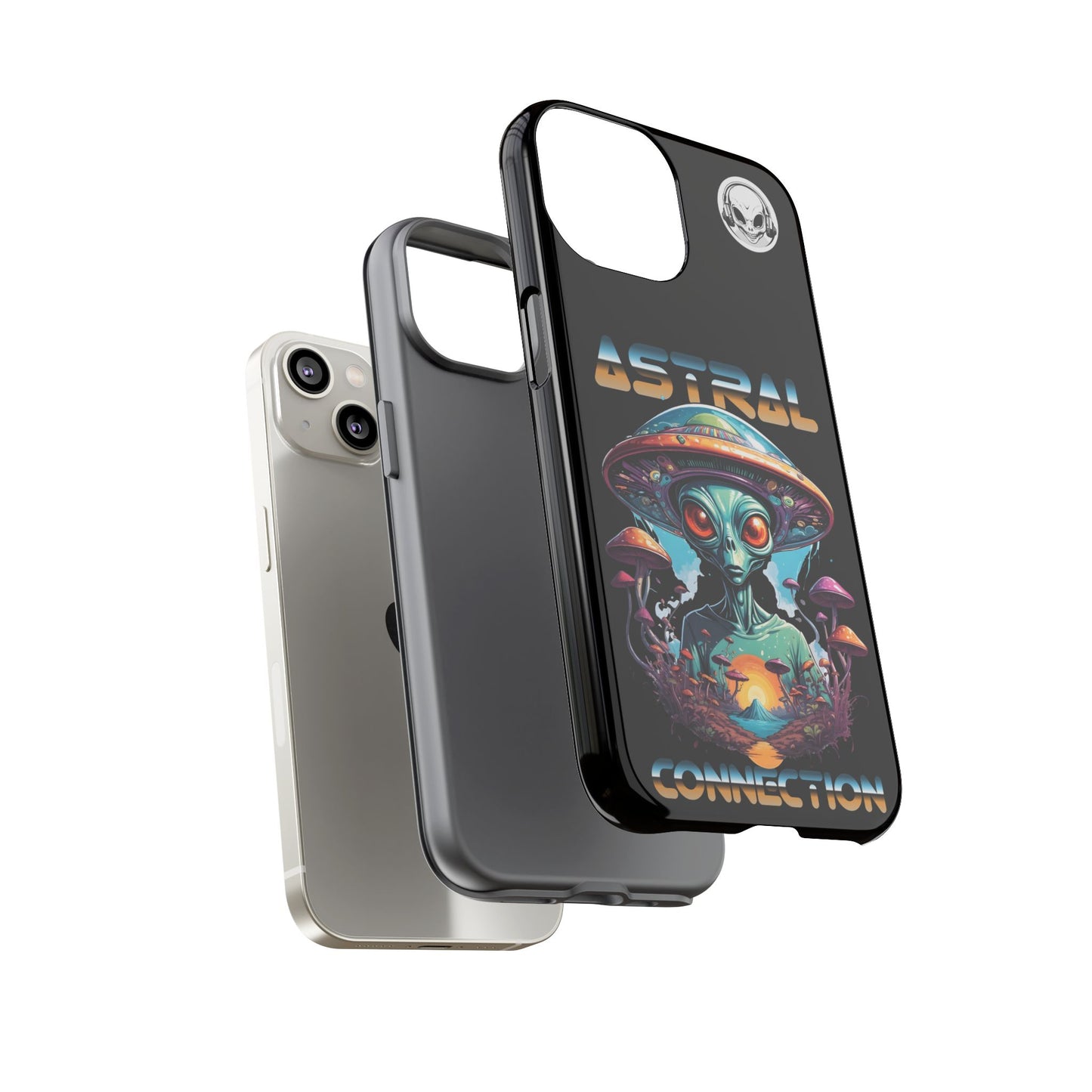 Astral Connection Phone Case - Cosmic Alien Design, Durable Tough Cases for Sci-Fi Lovers