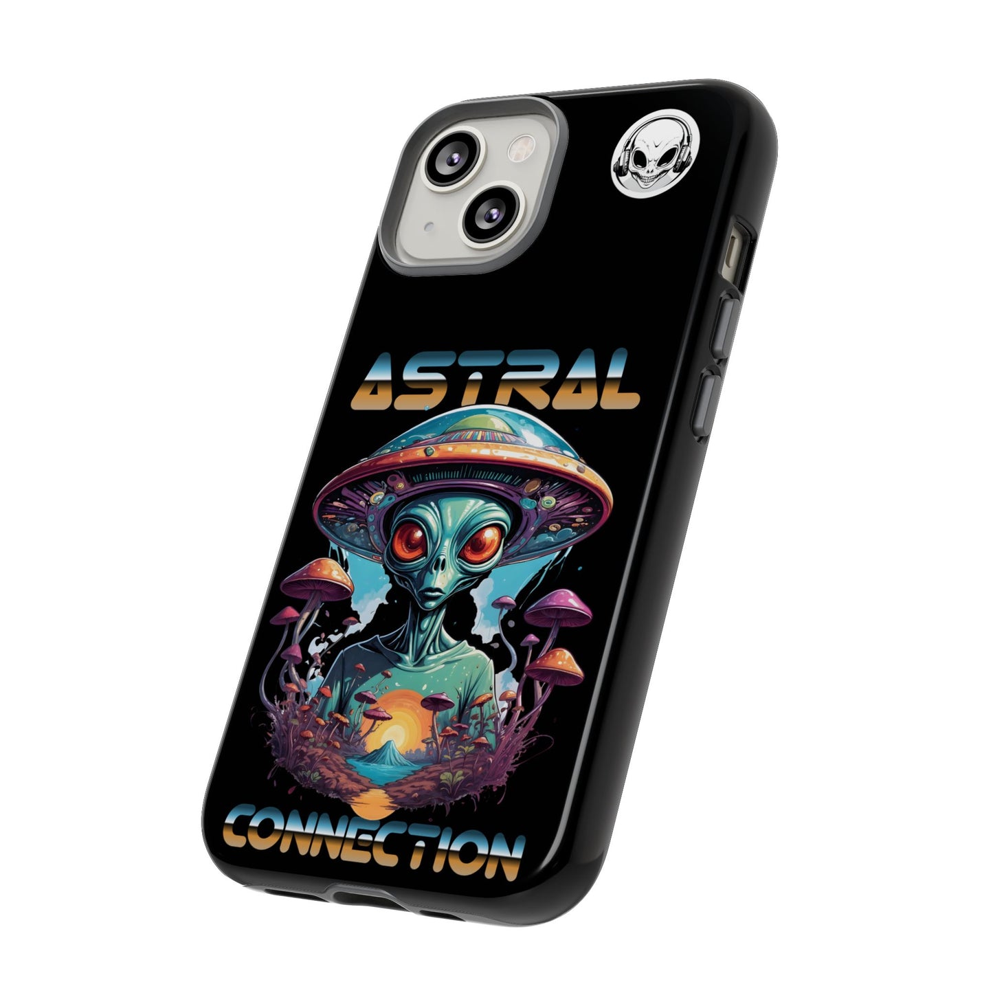 Astral Connection Phone Case - Cosmic Alien Design, Durable Tough Cases for Sci-Fi Lovers