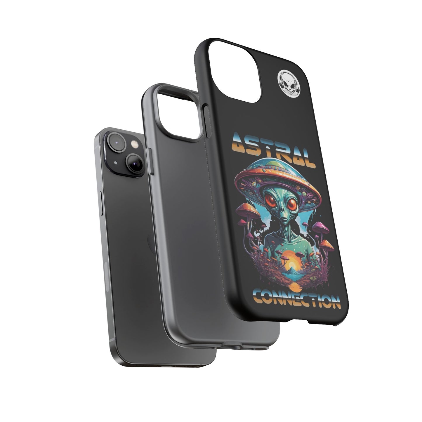 Astral Connection Phone Case - Cosmic Alien Design, Durable Tough Cases for Sci-Fi Lovers