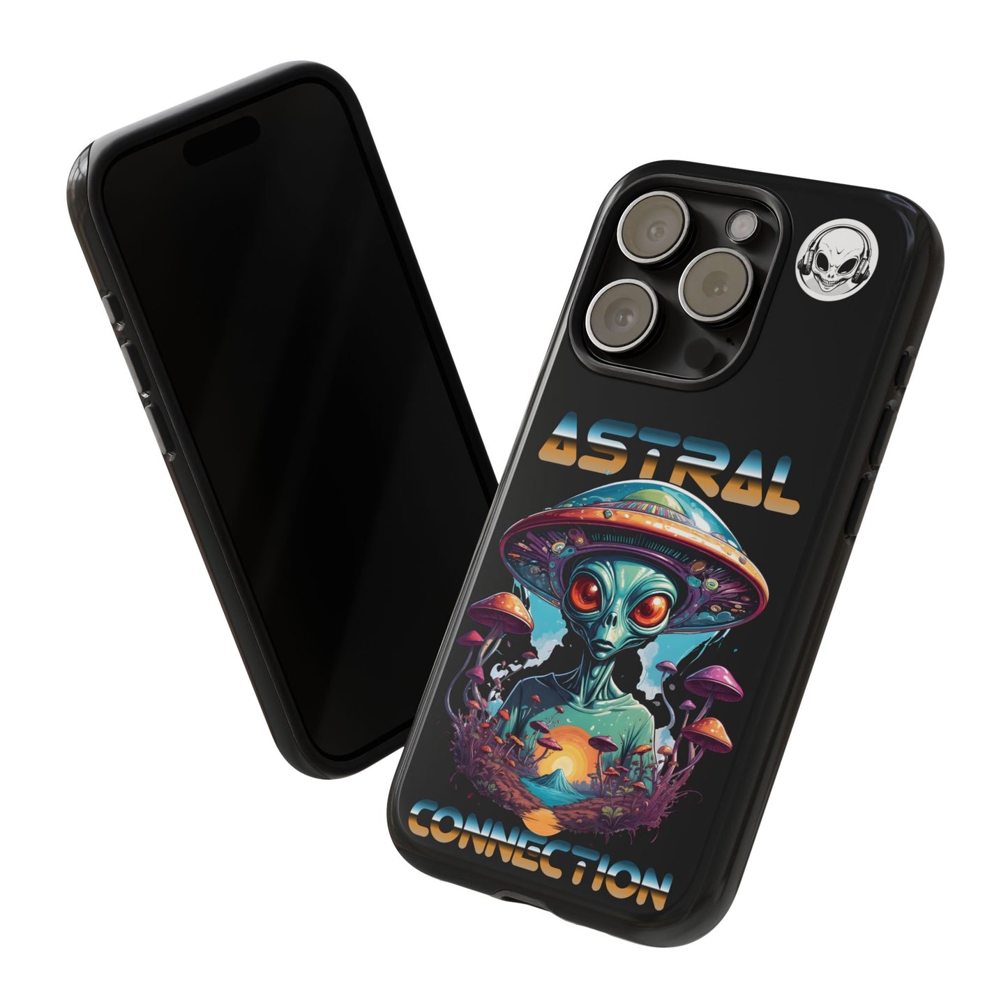 Astral Connection Phone Case - Cosmic Alien Design, Durable Tough Cases for Sci-Fi Lovers