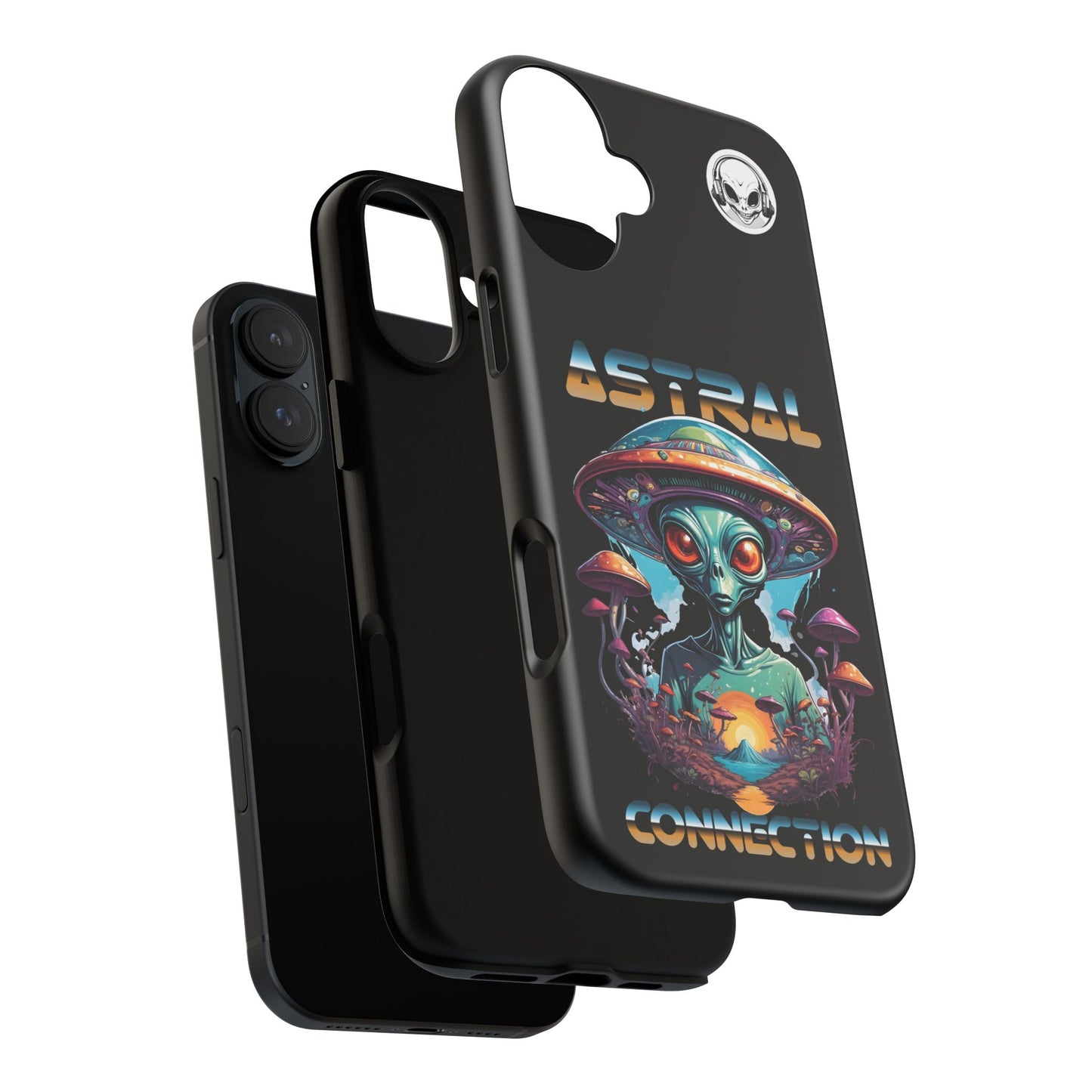 Astral Connection Phone Case - Cosmic Alien Design, Durable Tough Cases for Sci-Fi Lovers