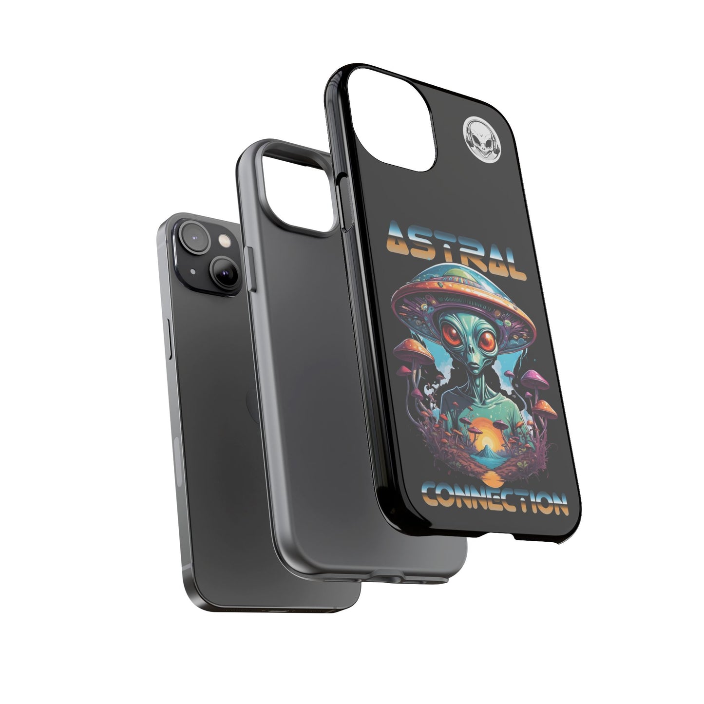 Astral Connection Phone Case - Cosmic Alien Design, Durable Tough Cases for Sci-Fi Lovers