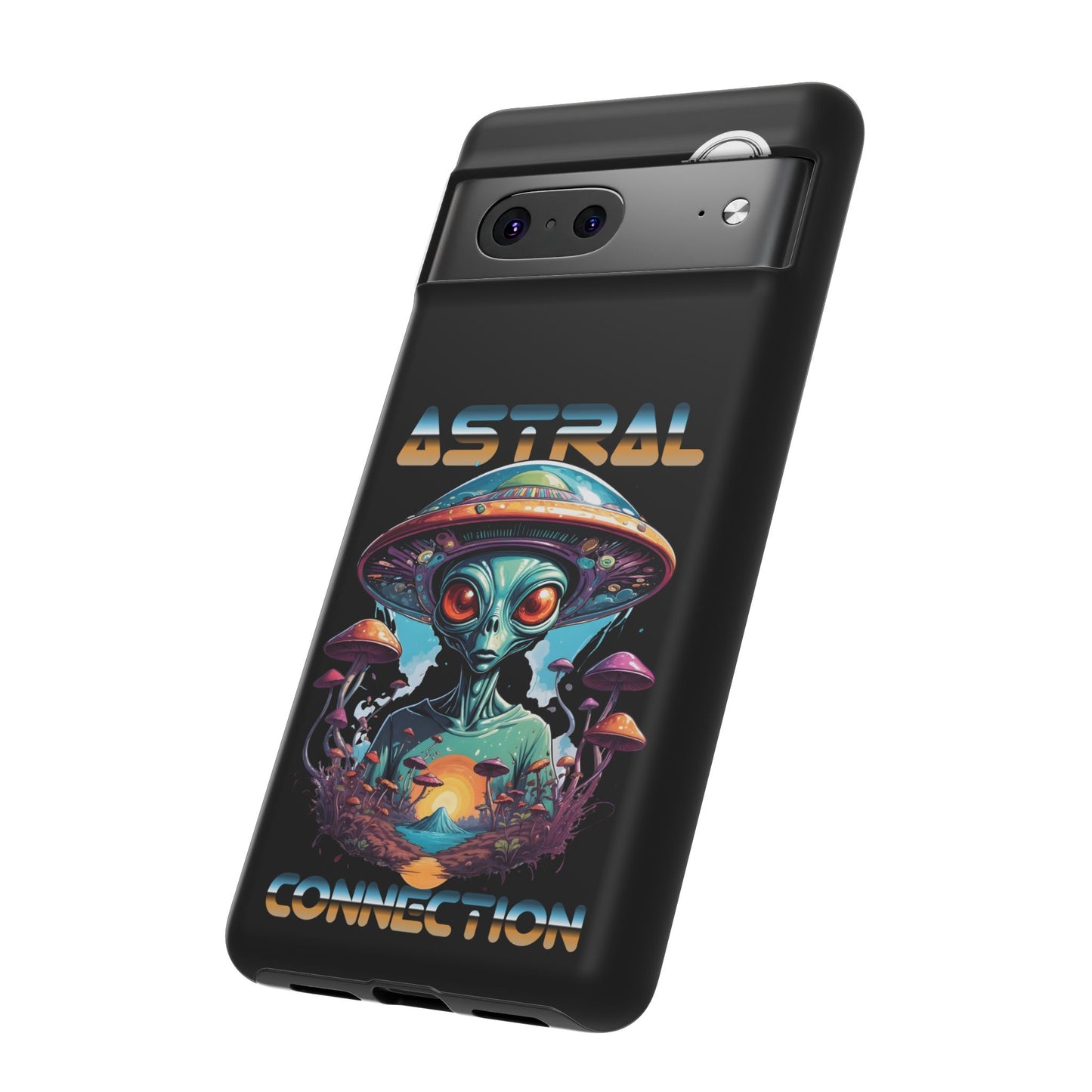Astral Connection Phone Case - Cosmic Alien Design, Durable Tough Cases for Sci-Fi Lovers
