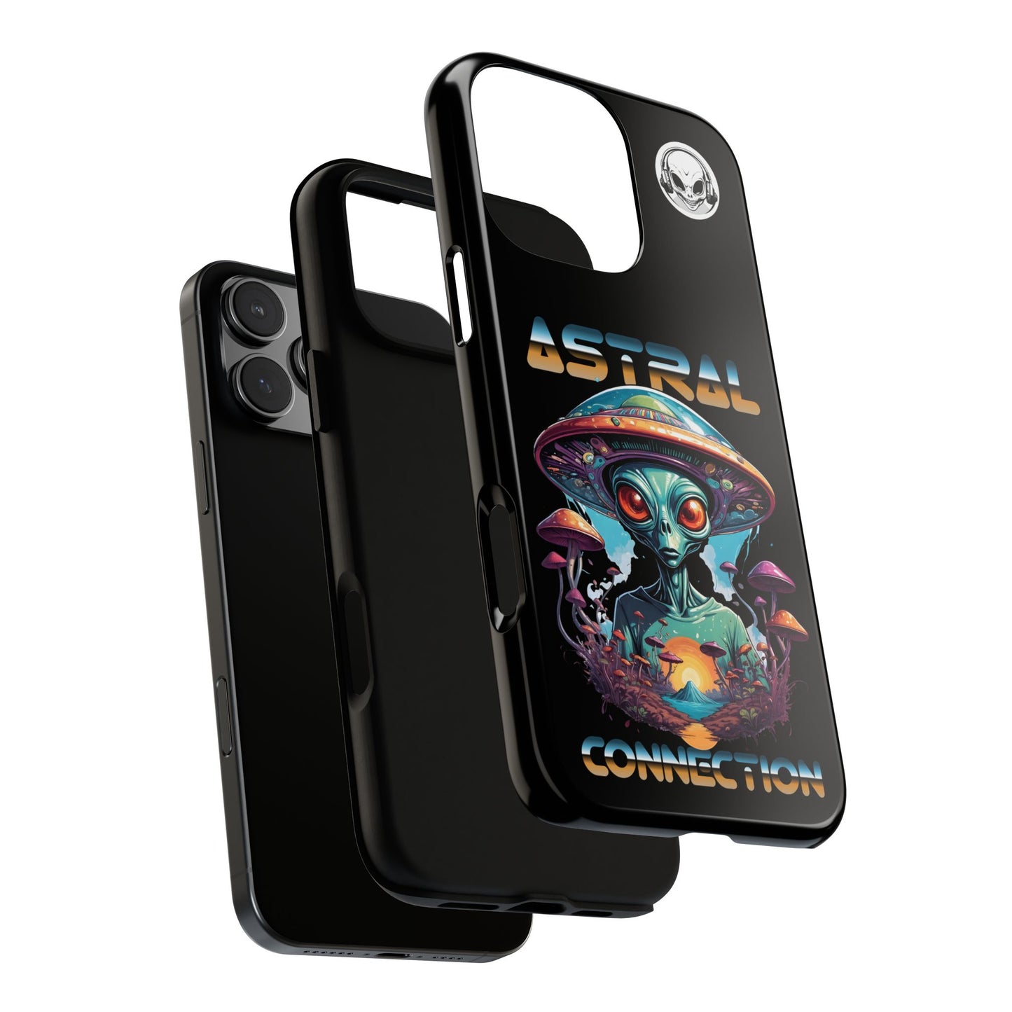 Astral Connection Phone Case - Cosmic Alien Design, Durable Tough Cases for Sci-Fi Lovers