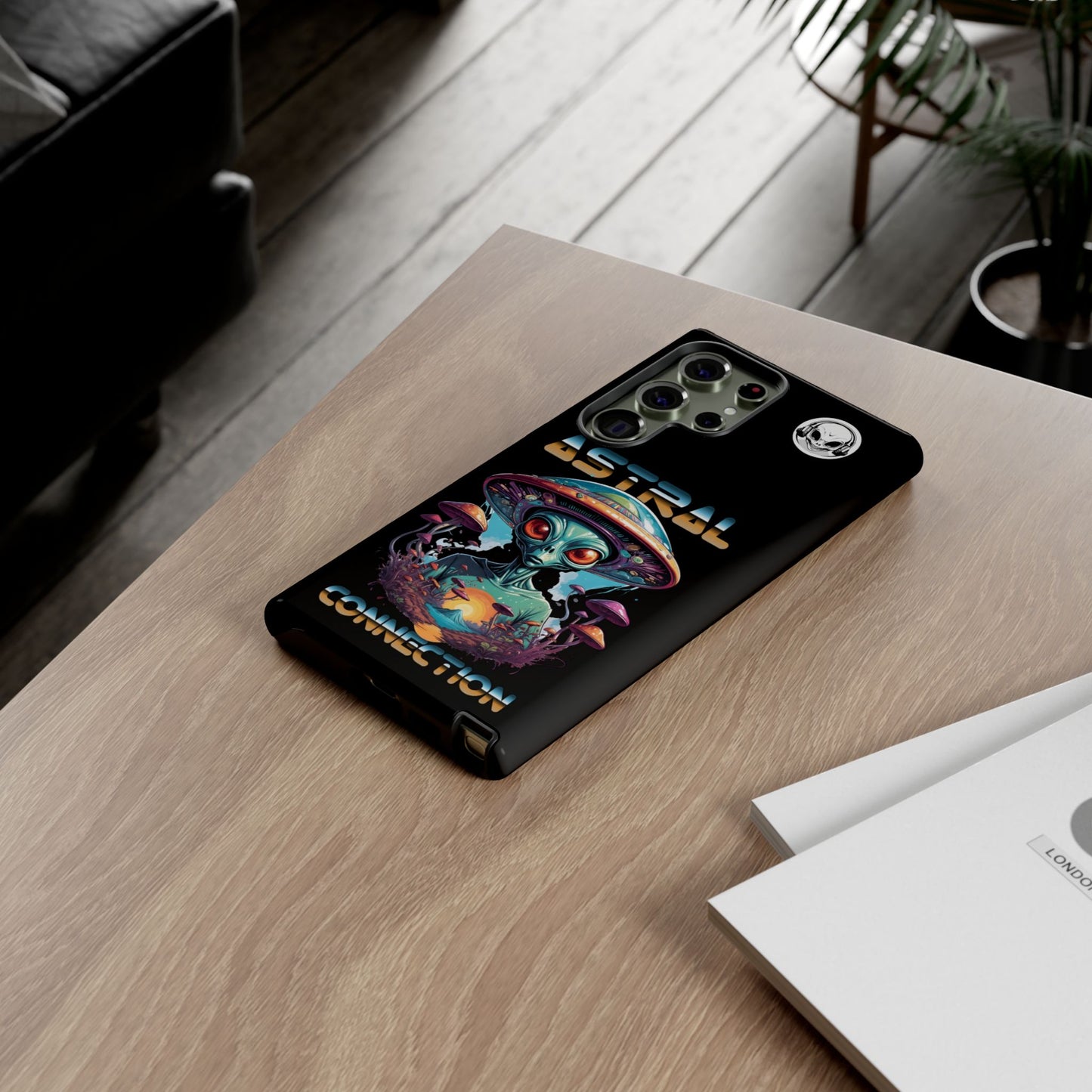 Astral Connection Phone Case - Cosmic Alien Design, Durable Tough Cases for Sci-Fi Lovers