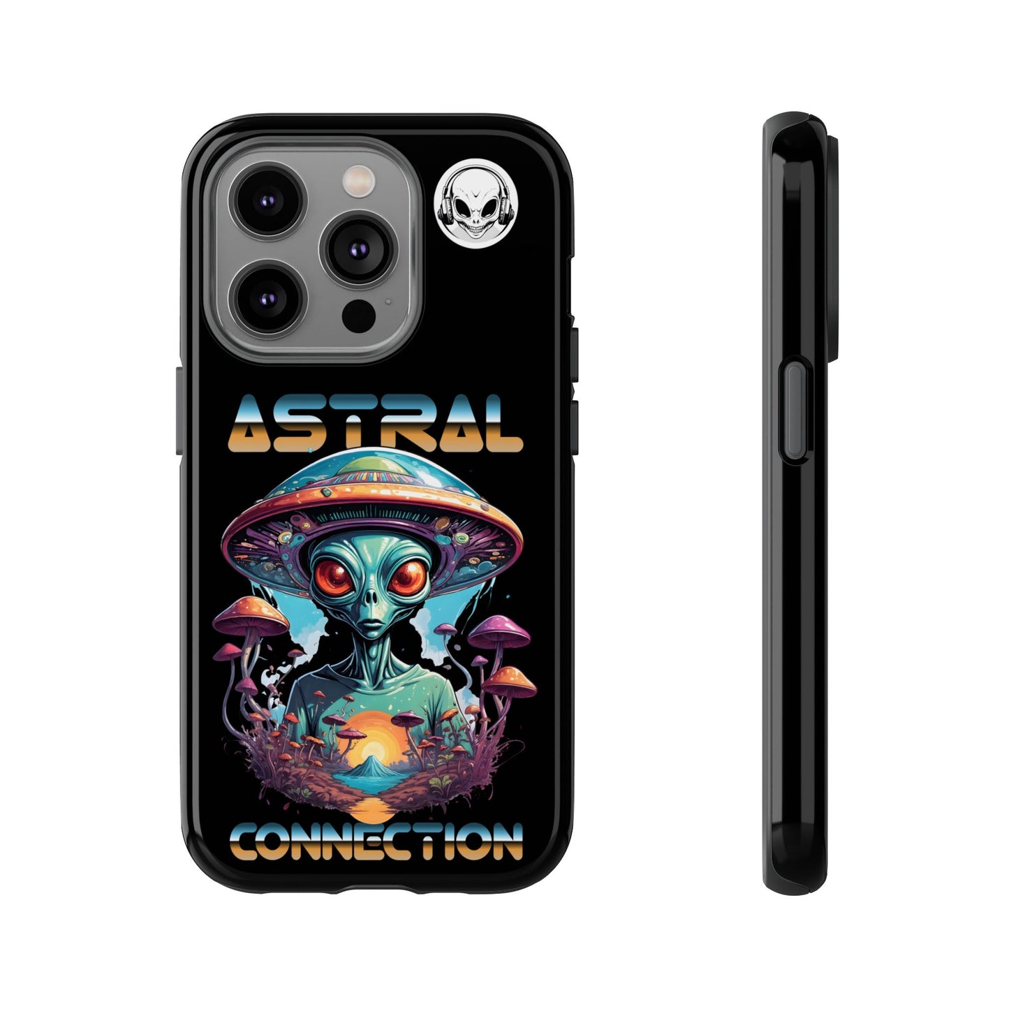 Astral Connection Phone Case - Cosmic Alien Design, Durable Tough Cases for Sci-Fi Lovers