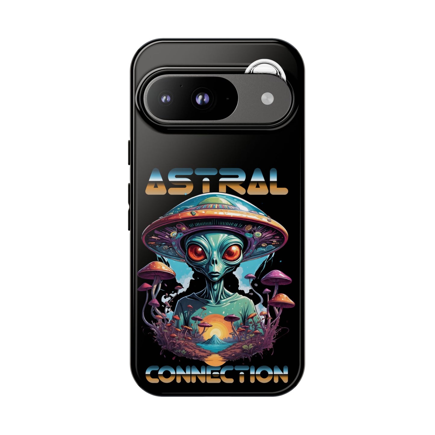 Astral Connection Phone Case - Cosmic Alien Design, Durable Tough Cases for Sci-Fi Lovers